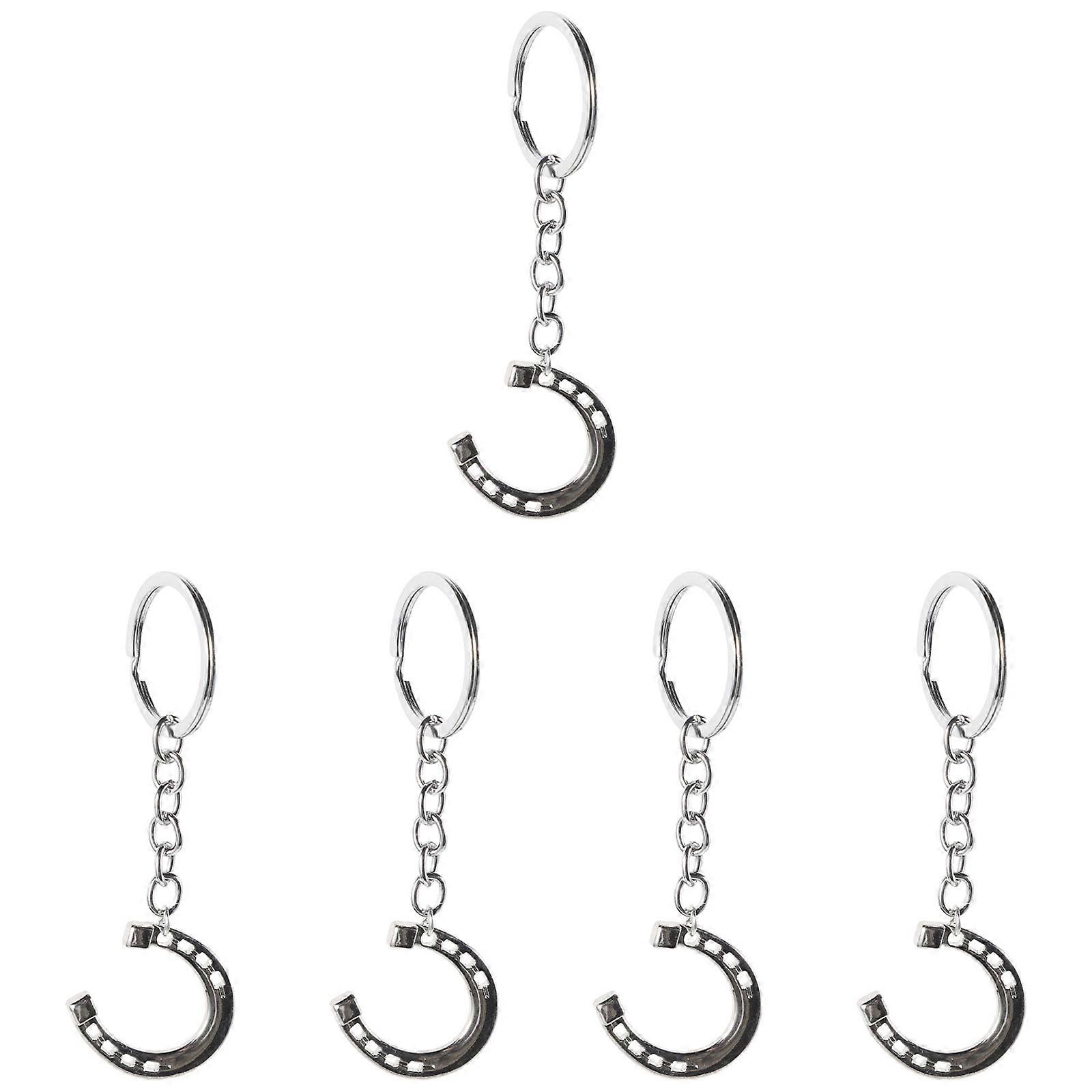 Alloy Horseshoe Keychain for Decor 20Pcs Silver Decorative Key Chain