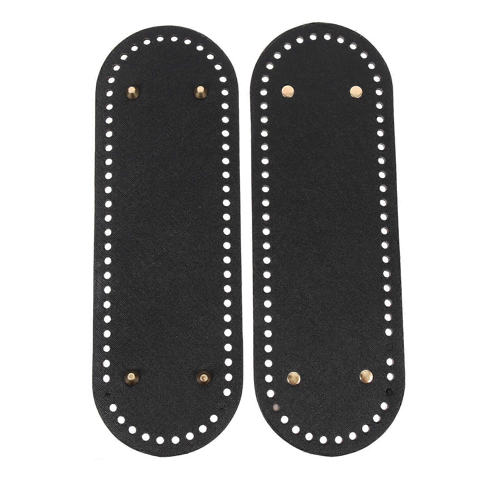 Käsilaukun pohja 2 kpl pitkulainen tyhjä PU tee-se-itse-askartelu- ja virkkausprojekteihin 30.00x10.00x0.40cm kestävä musta