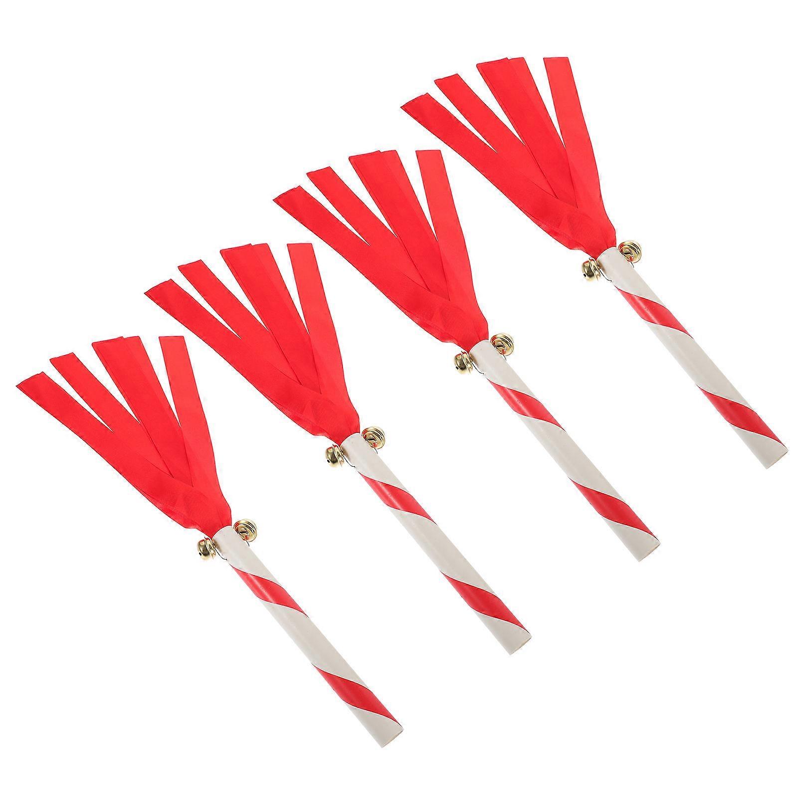 PVC Red Cheerleading Pompom Stick for Sports Party Use 8Pcs Race Sticks