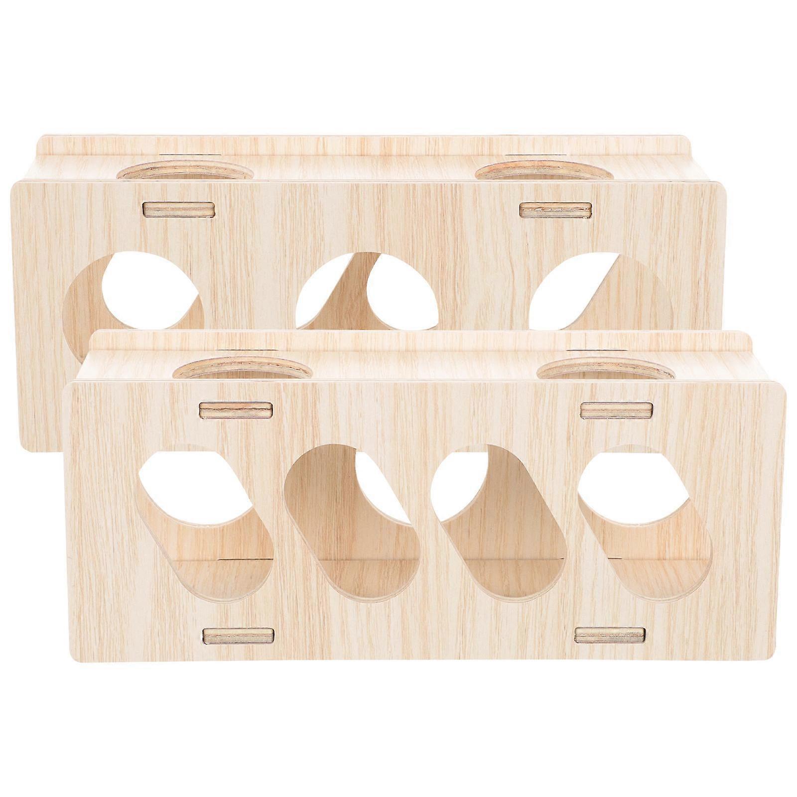 Hamster Tunnels Wood Hideout for Pet Exercise 10Pcs