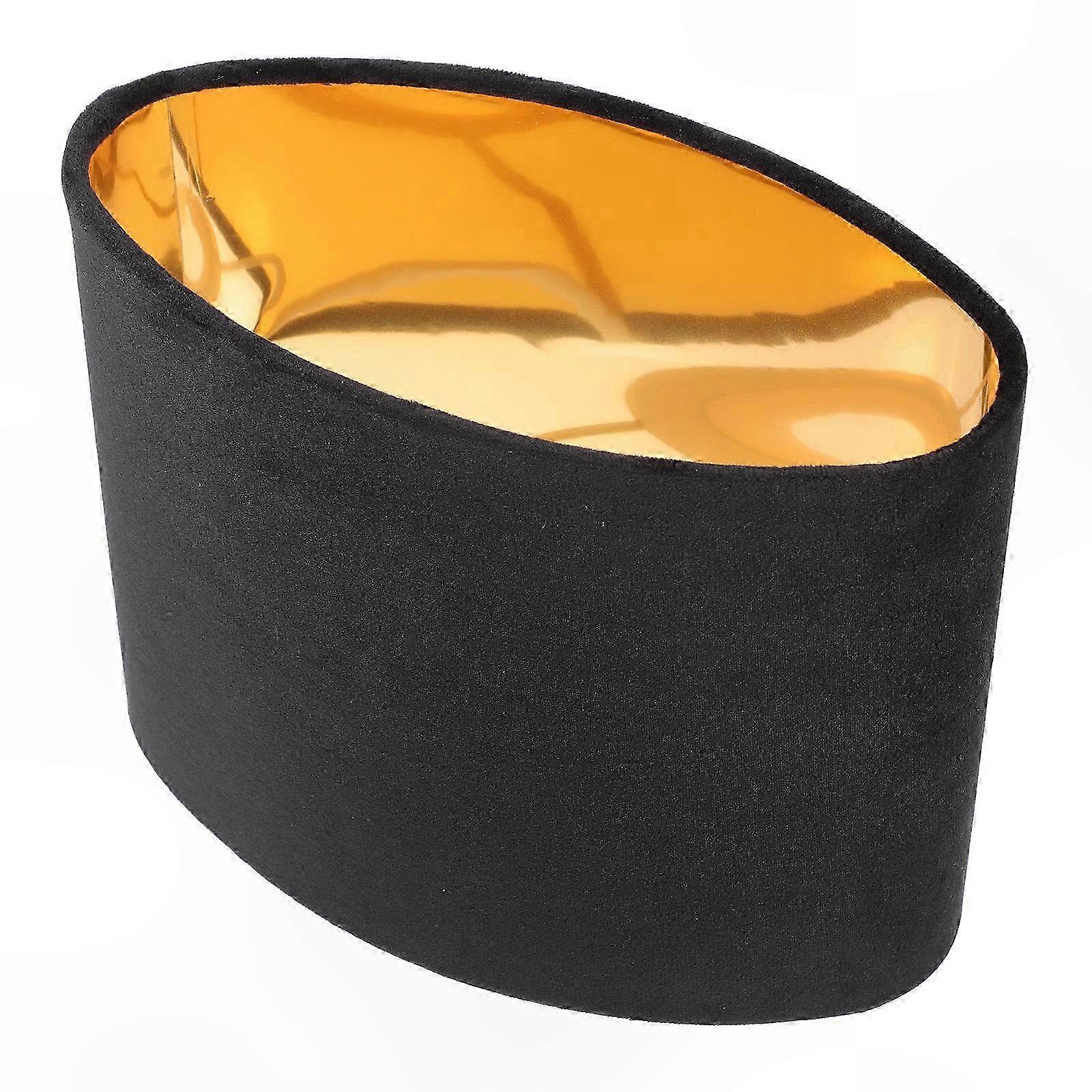 Black Oval Lampshade for Table Lamps, Easy to Install, 23x12x18.5cm, Single Pack