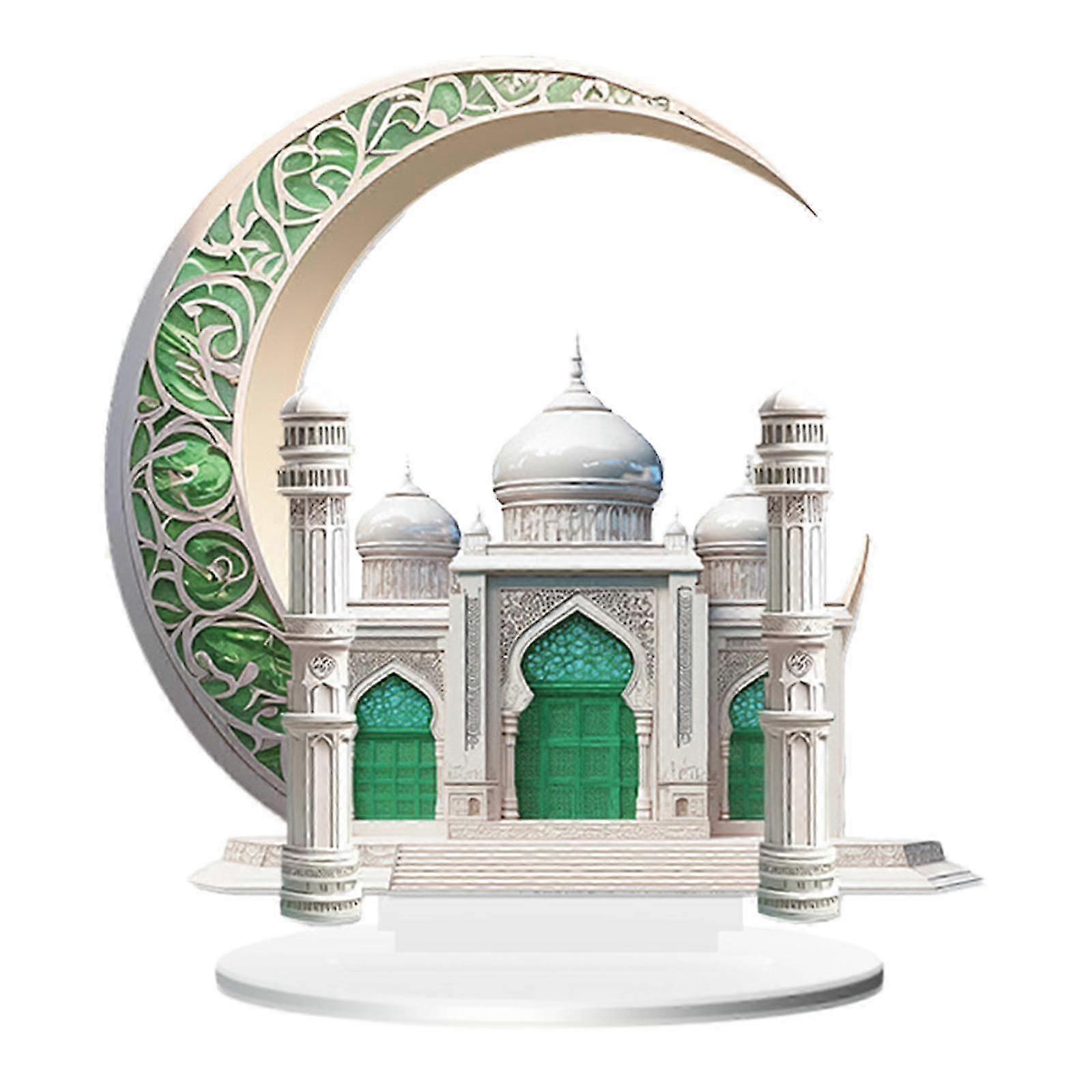 2D Acrylic Moon Castle Pattern Table Sign Lightweight Waterproof Height 20cm 26s