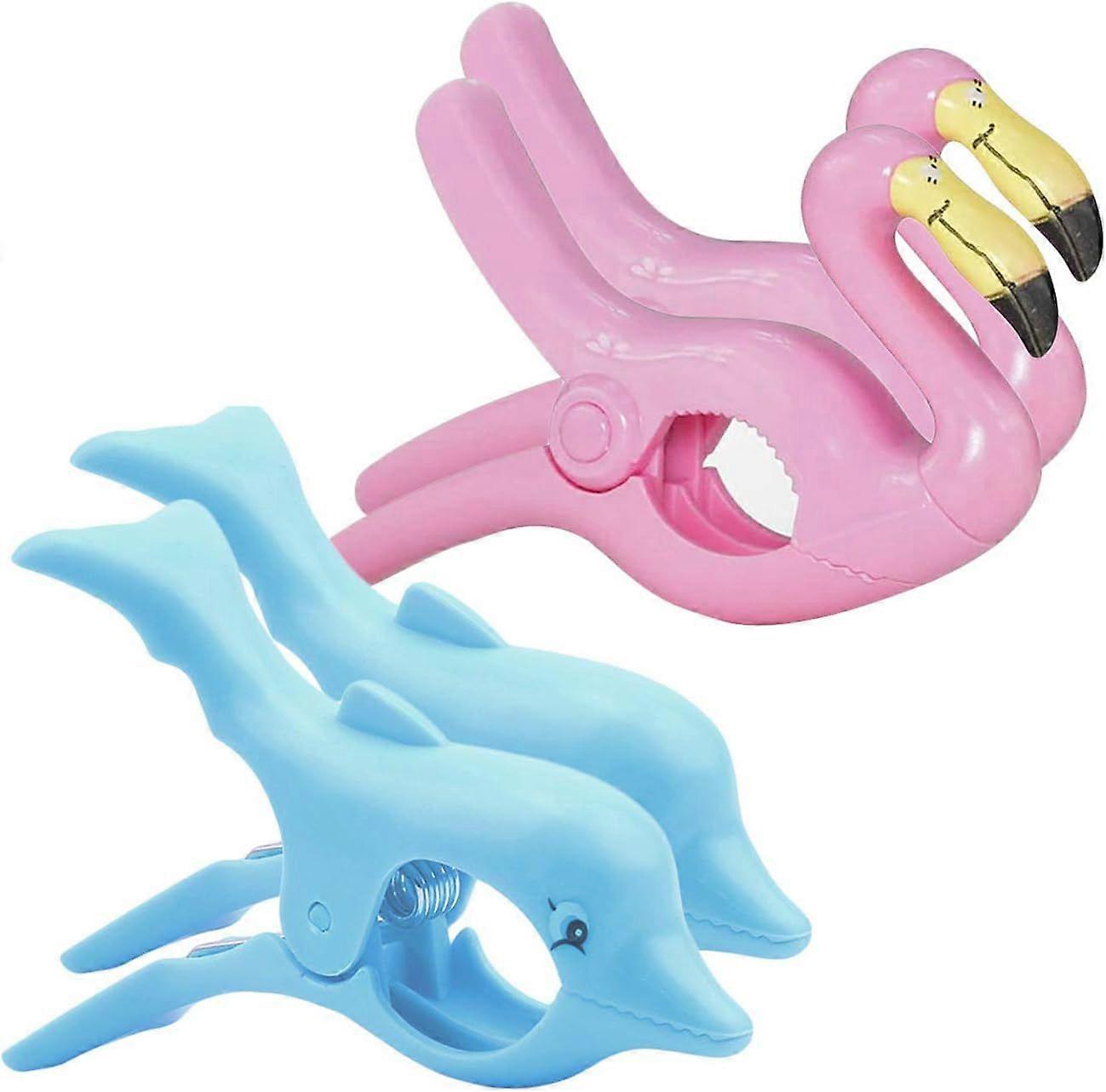 4pcs Beach Towel Clips Multipurpose Plastic Clothespin Large Windproof Durable