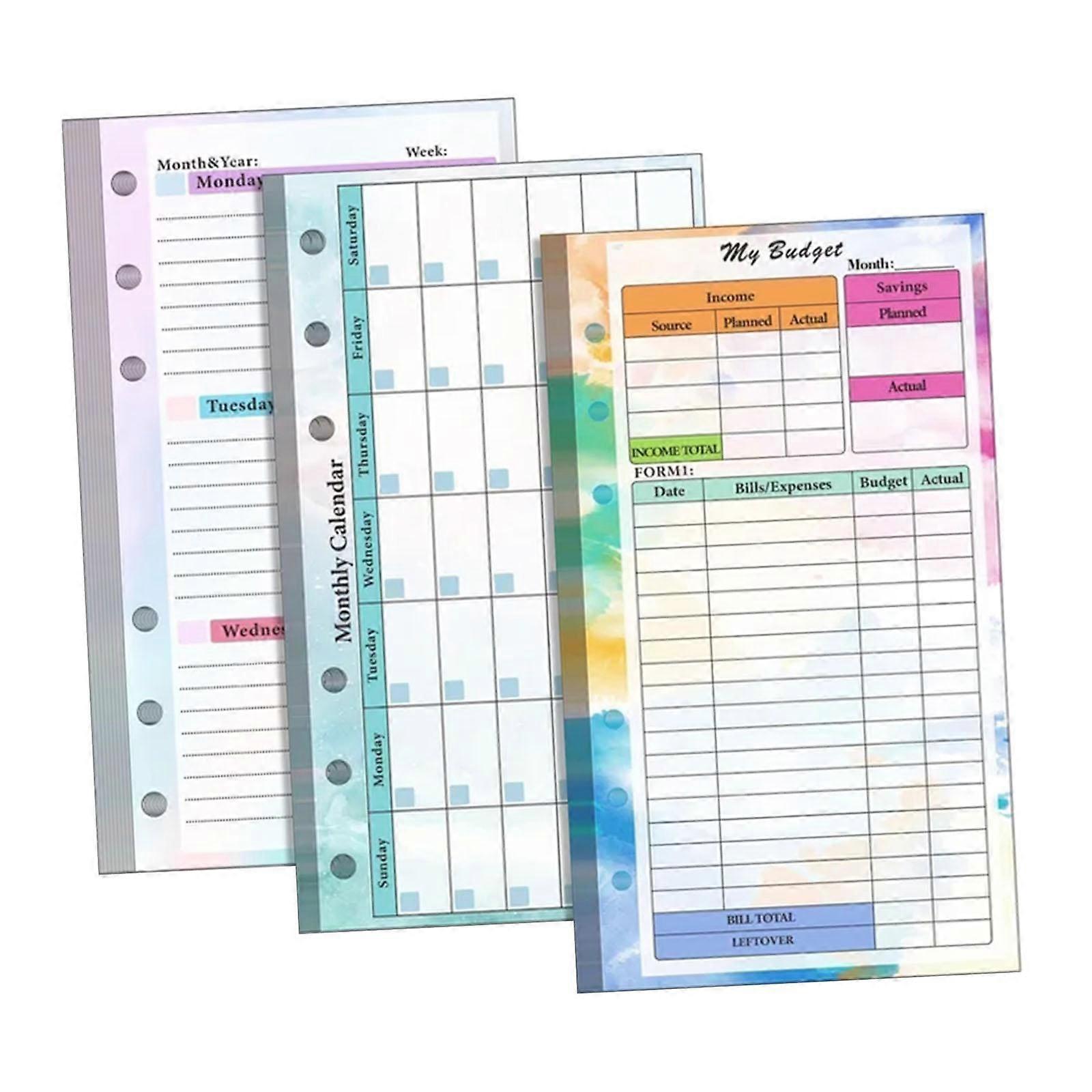 6 Ring Loose for Leaf Lined Paper Binder Planner Insert Students A6 Refill Paper