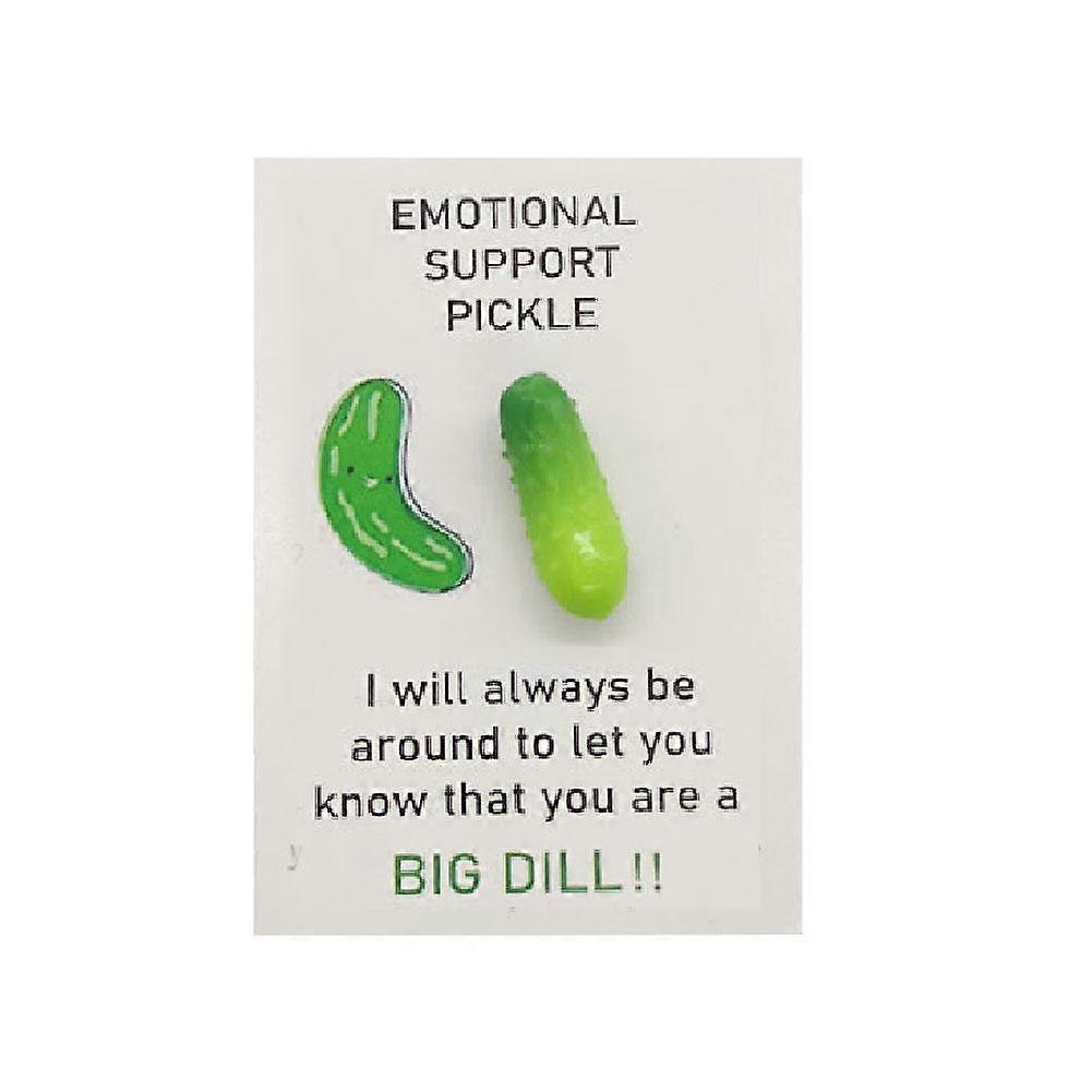 Adorable Green Pickle Pocket Hug Paper Gift for Friends and Family 8x6 cm