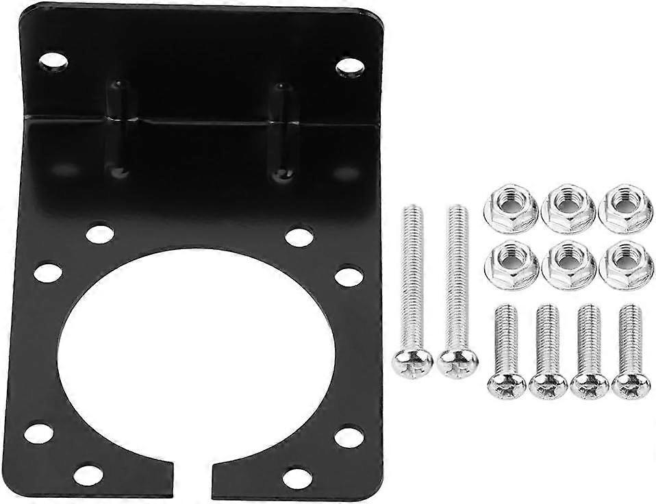Trailer Plug Bracket, 7 Way Trailer Plug Bracket Metal Mounting Bracket Holder