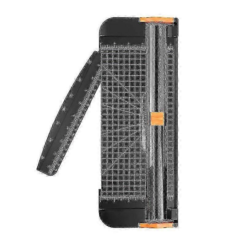 قاطع الورق ، مقصلة تشذيب الورق a4 مع حماية أمنية تلقائية ومسطرة جانبية (أسود)