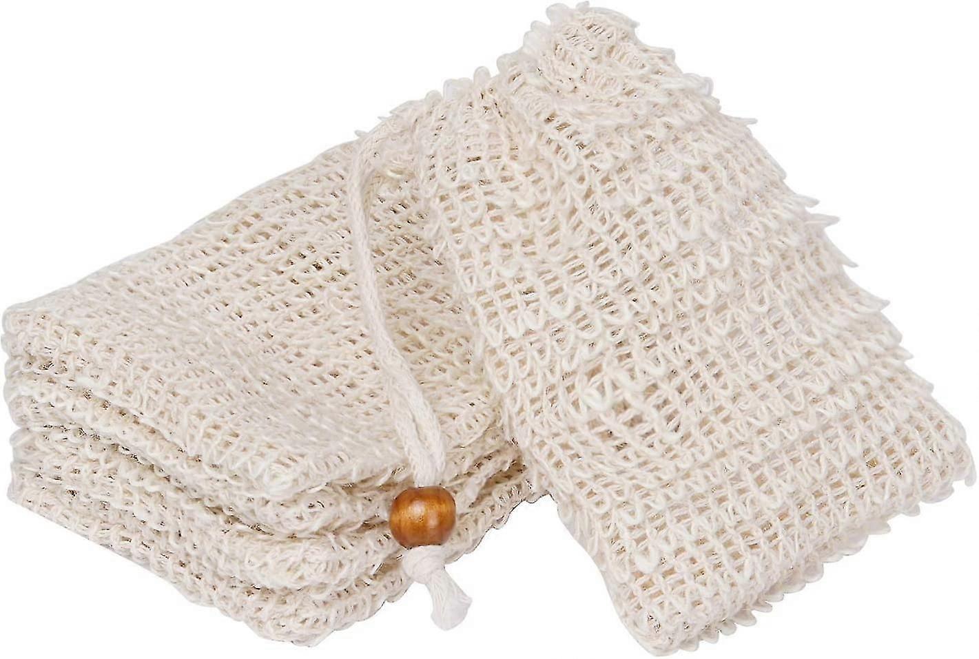 5 Pcs Sisal Soap Bag Exfoliating Soap Bag Natural Soap Pouch Shower Bath Sack With Drawstring For Bathing And Washing