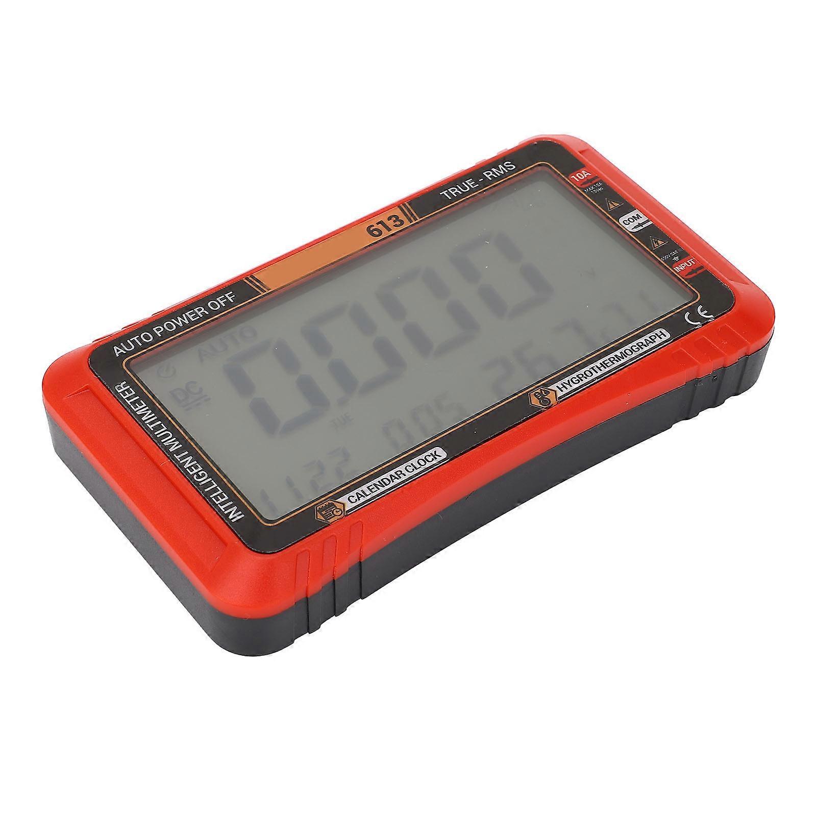 Digital Multimeter DC AC Voltage Current Resistance Continuity Capacitor Tester with Calendar Temperature Humidity Meter 