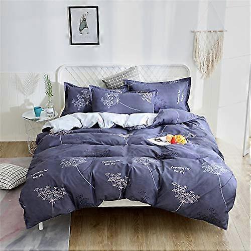 Bedding Set Microfiber Sheet Set 4Piece Duvet Cover Flat Sheet With Pillow Shams Twin Blue Flower Titbits Pattern 60x78