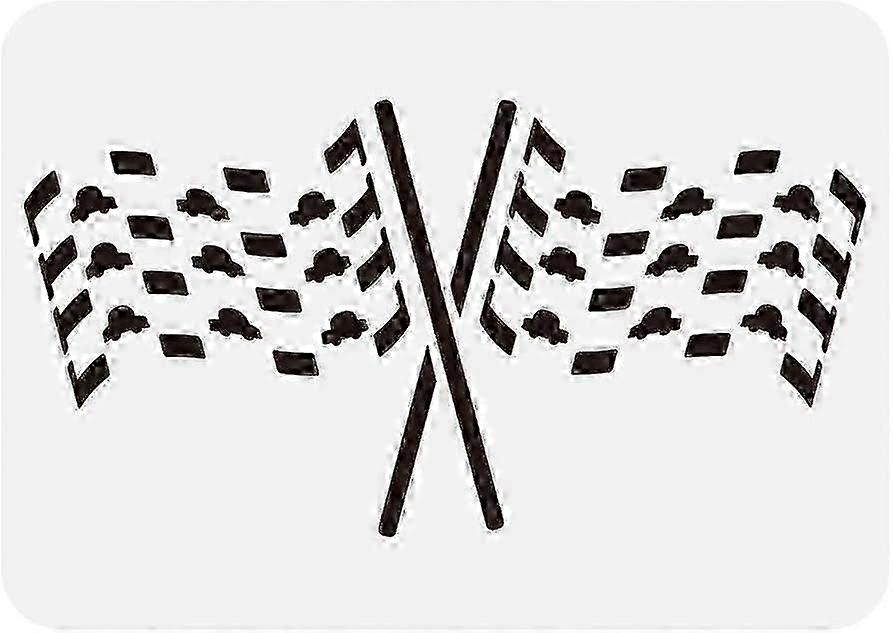 Racing Flags Stencil 8.3x11.7" PET Race Checkered Flag Painting Stencils Car Racing Flags Drawing Large Stencils Reusable Wall Decoration Templa miao4