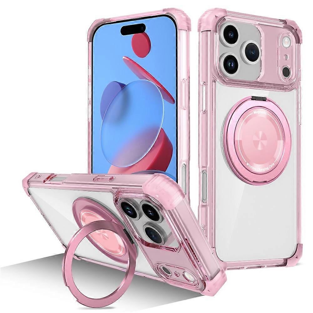 Compatible For iPhone 17 Pro Max Case Compatible with MagSafe Rotating Kickstand PC + TPU Back Cover