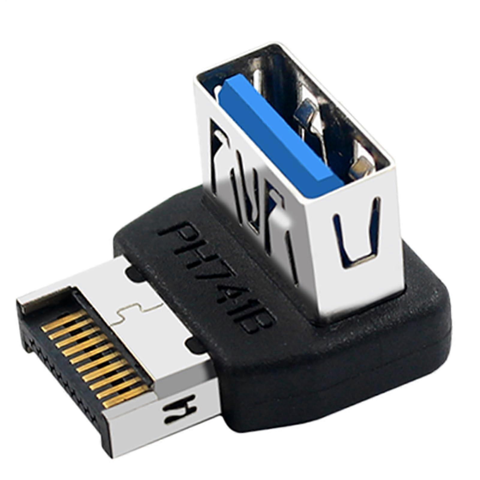 USB Header Adapter USB 3.1 To TypeE Header Converter Panel 90 Degree Connector For PC Motherboards