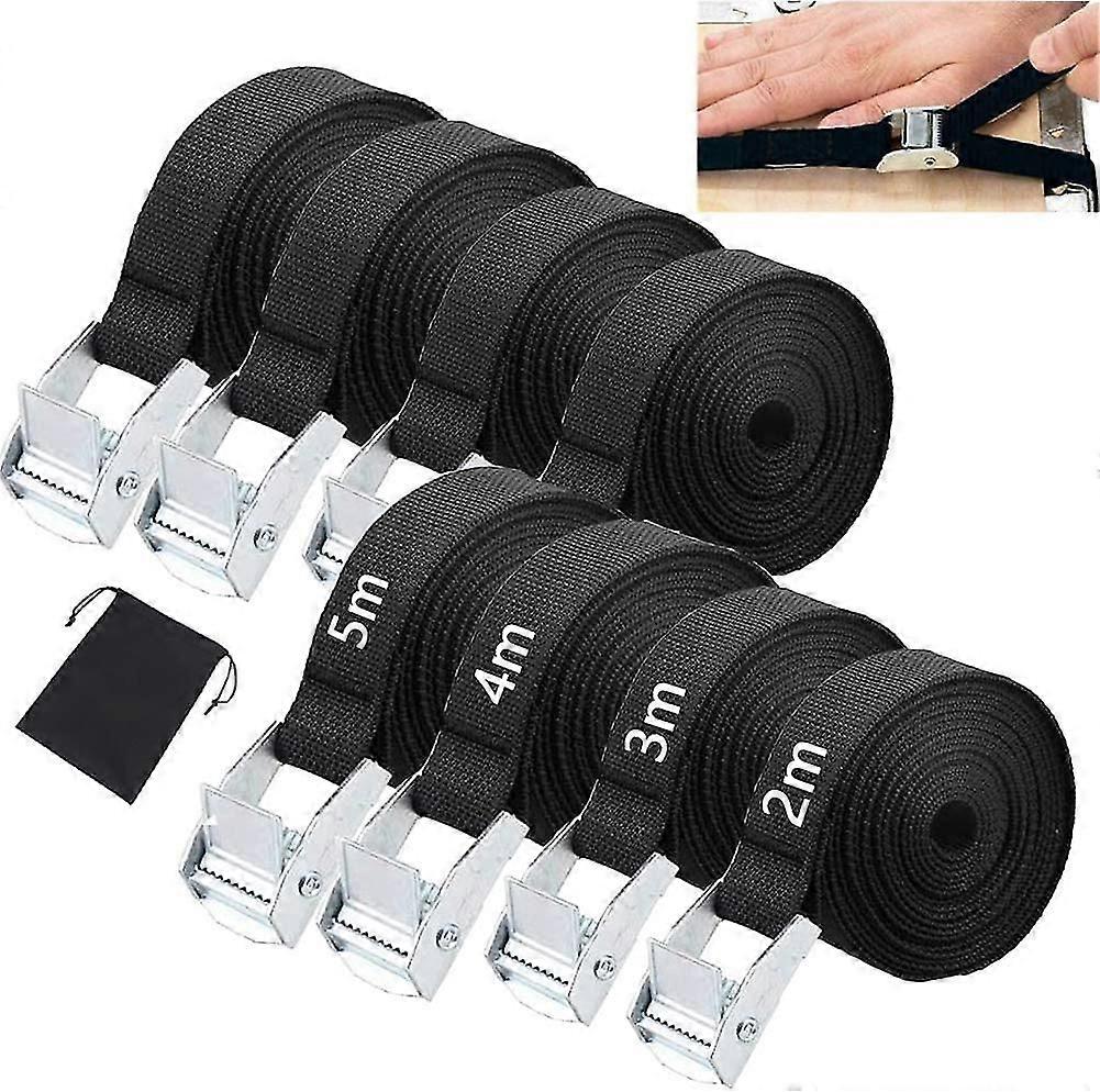 8 قطعة موتر السقاطة ، ربط أسفل الأشرطة ، ربط أسفل مخلب حزام ، سقاطة سوداء cy