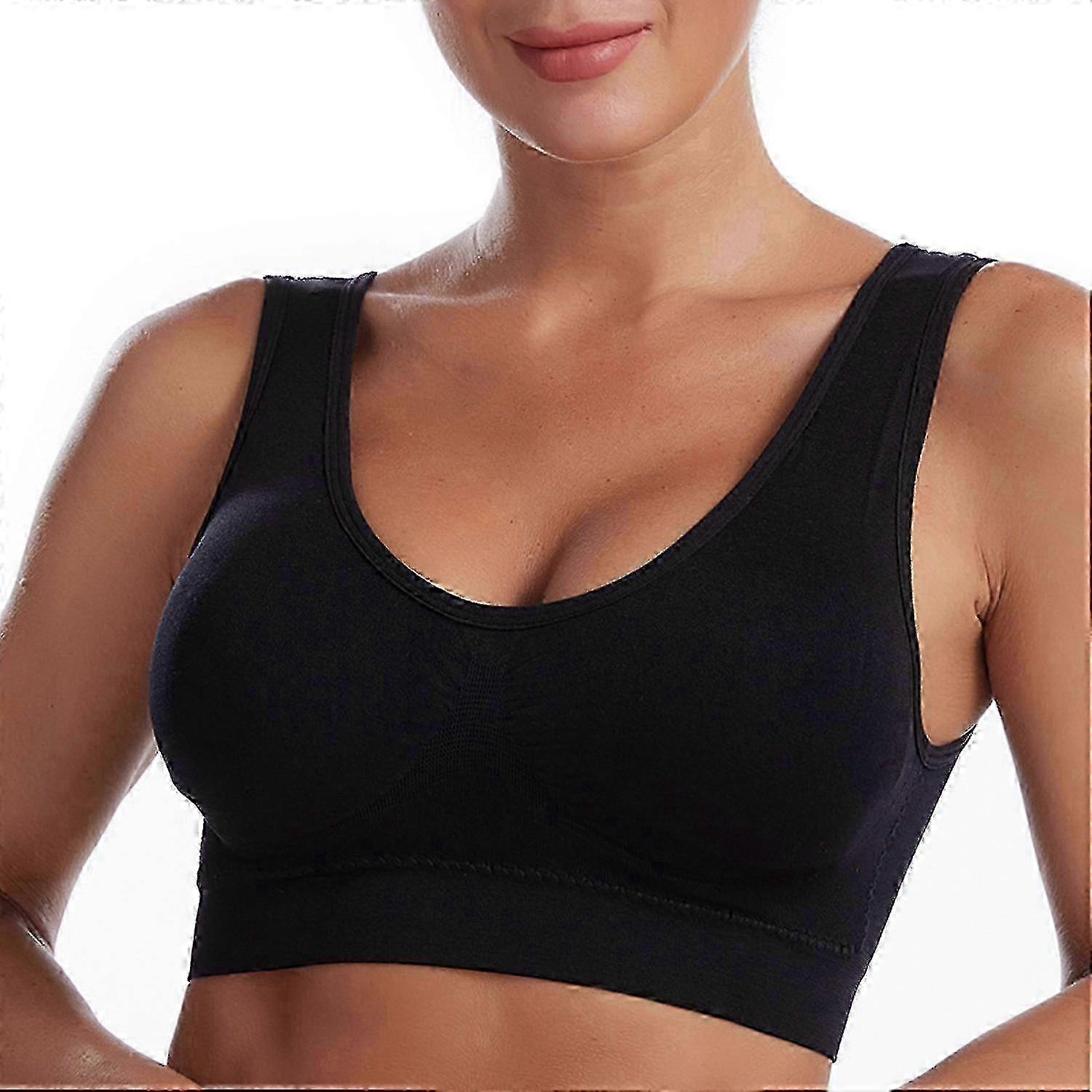 Breathable and Comfortable Sports Bra Vest with Detachable Pad for Full Coverage Plus Size Wide Shoulders