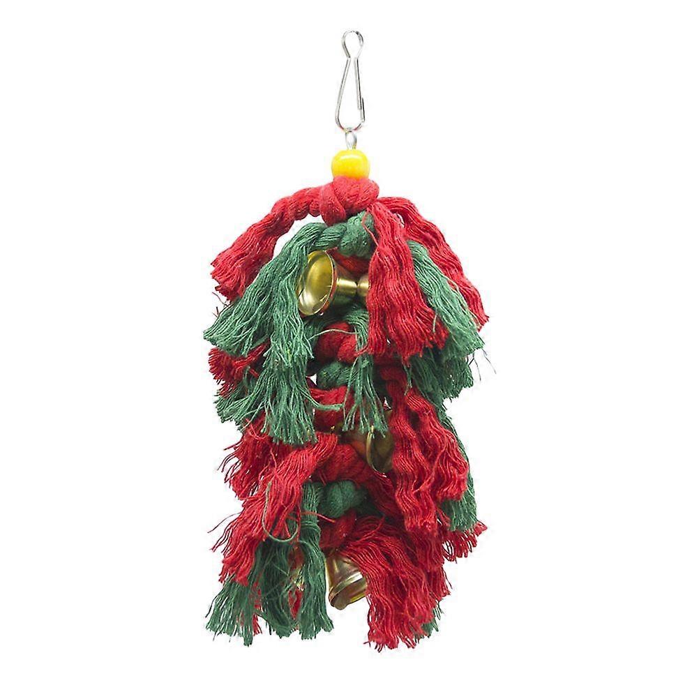 Bird Cotton Rope String Parrot Chewing Toy Christmas Hanging String Bird Gnawing Toy for Parrot Bird Random Color