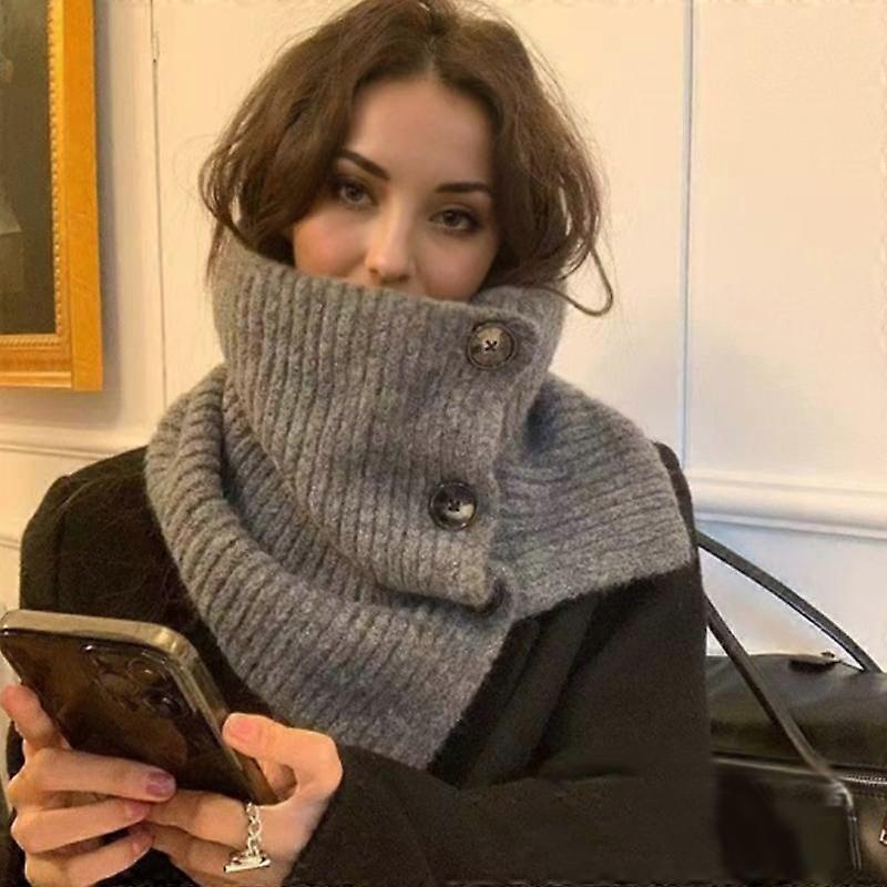 1PC Scarf Classic Solid Color Warmth Poncho Exquisite Shawl Versatile High Neck Design Elegant Multi-color