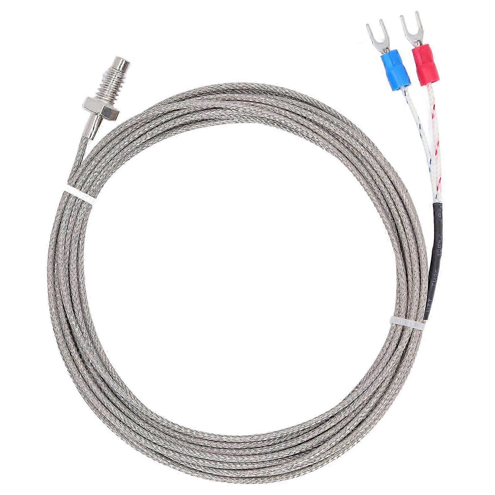 BERM K Type Screw Thermocouple Temperature Sensor Detector Gauge M6 Screw Thread 2 Wire Probe 4meterHwy
