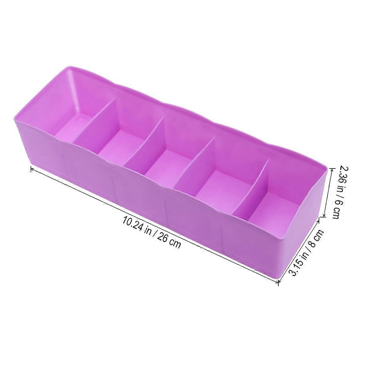 Socks Organizer Plastic Underwear Drawer Storage Box with Five Grids