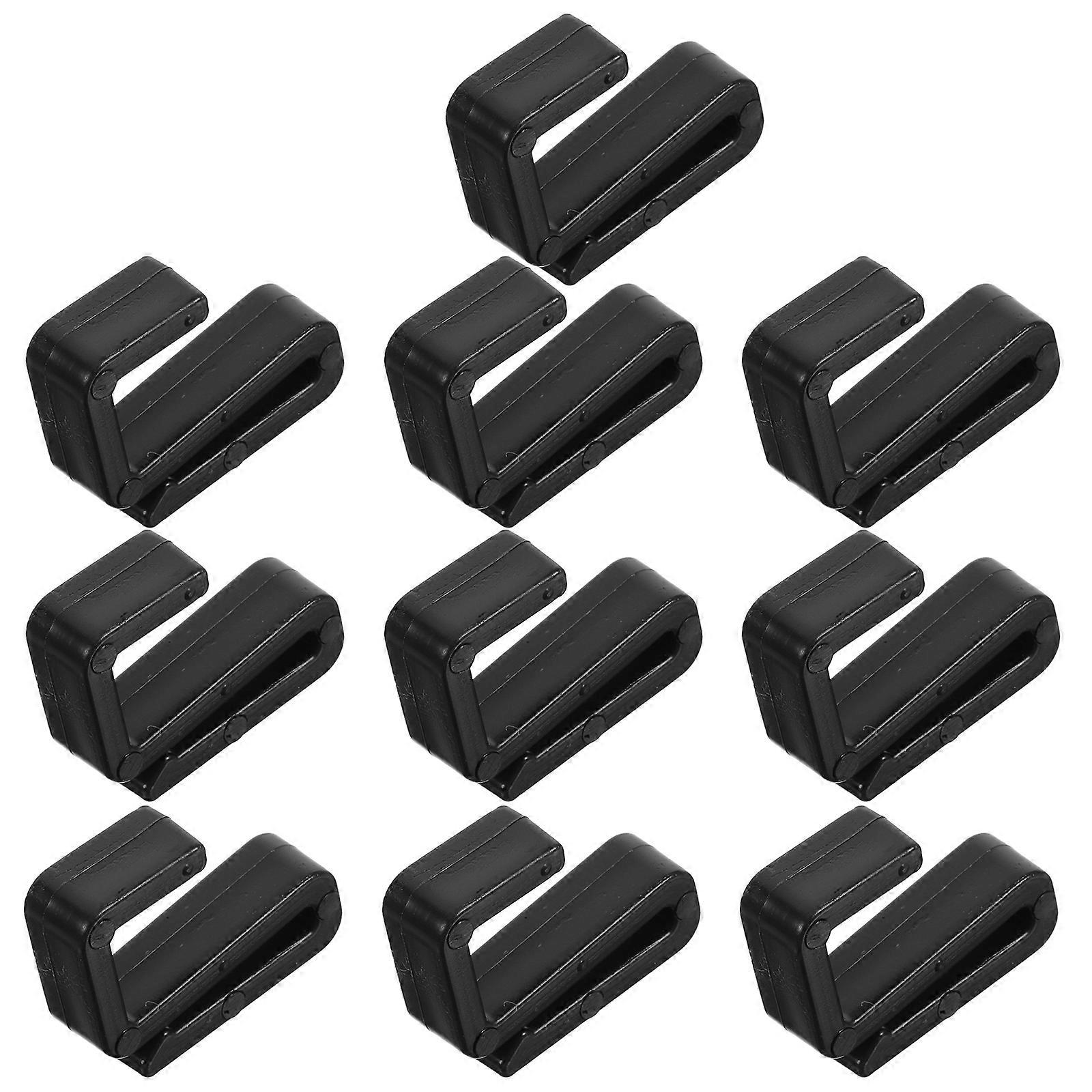 Plastic Hooks for Hanging Towels Black Wall Bracket 10Pcs