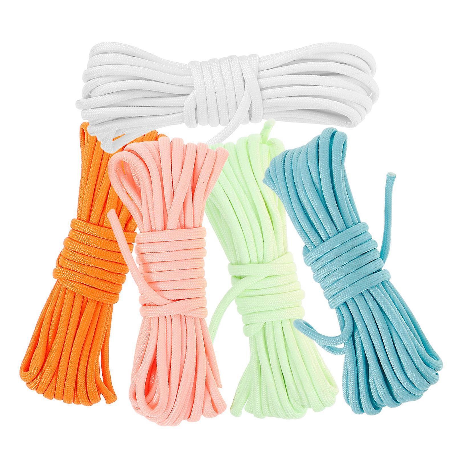 Durable Polyester Multi-Function Camping Rope Tent Cord 5Pcs Assorted Colors