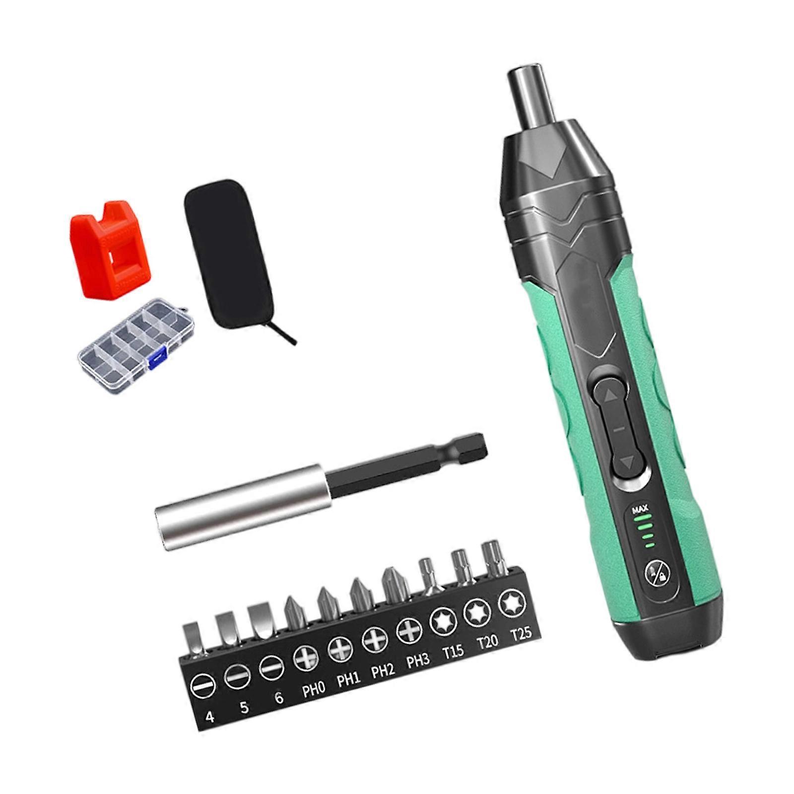 280RPM Electric Screwdriver With 11 Accessories 5Nm Torque Adjustment Manual Override And Build In LED Lighting System Multicolor