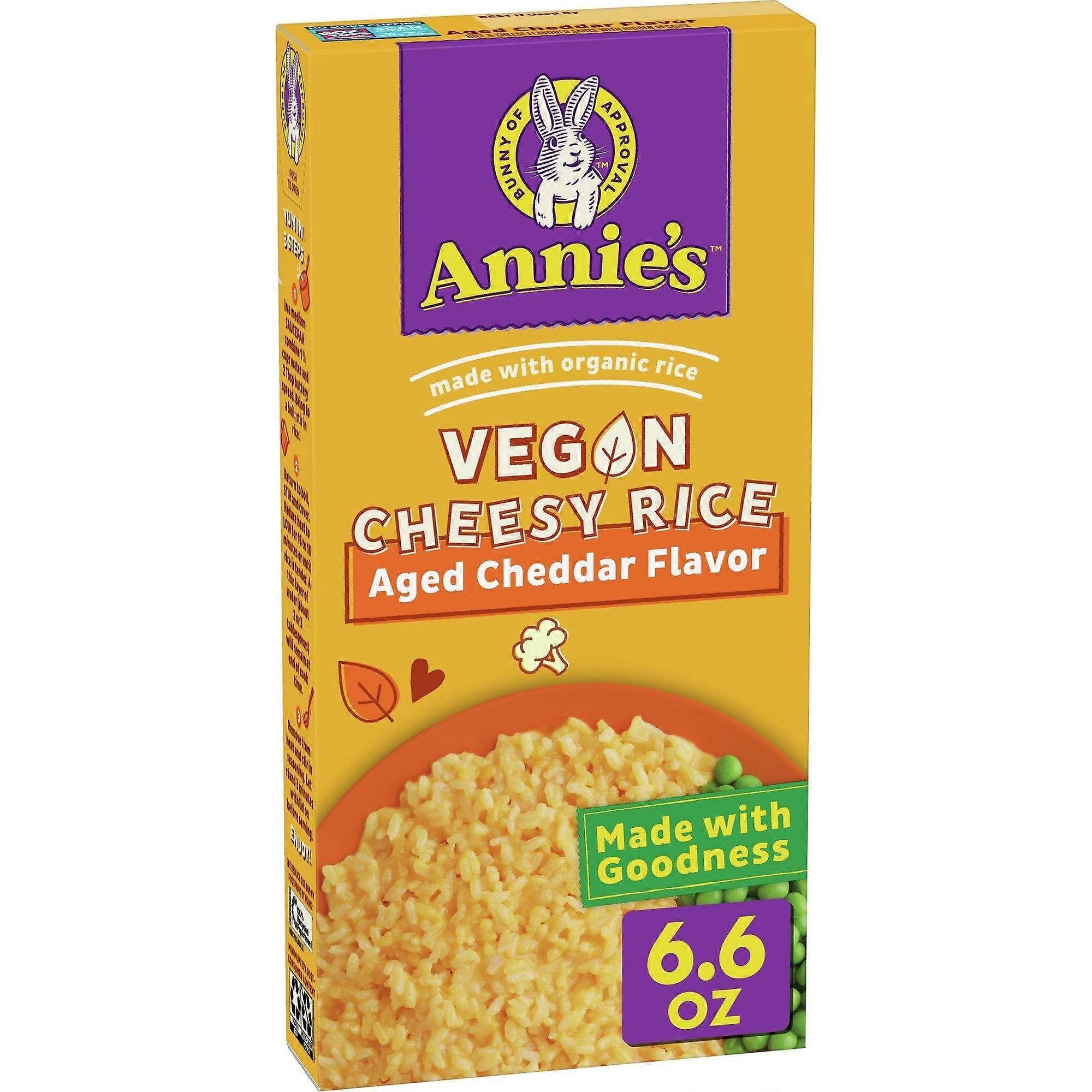 Annie's Organic Vegan Cheesy，大米陈化切达干酪，6.6 盎司