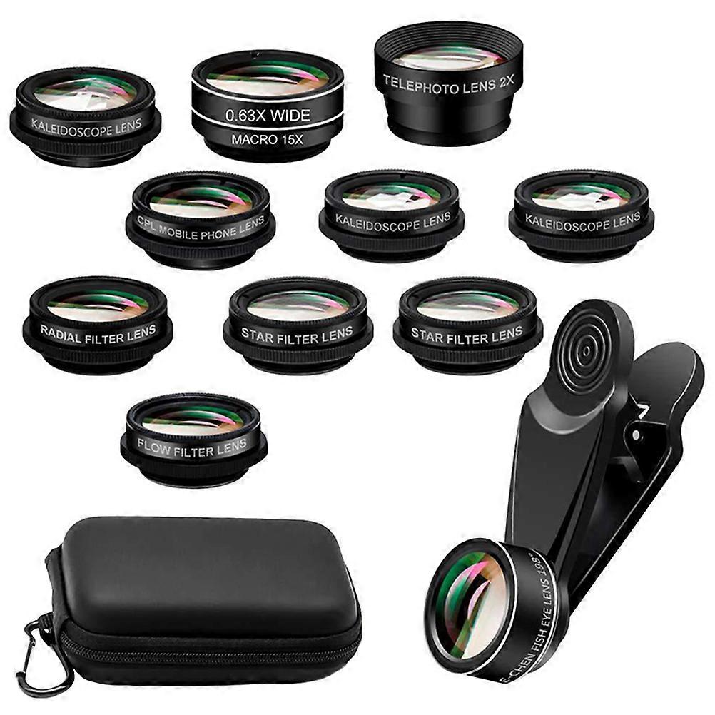 1 Set of 10 in 1 Phone Photo Lens Wide Angle Phone Photography External Lens