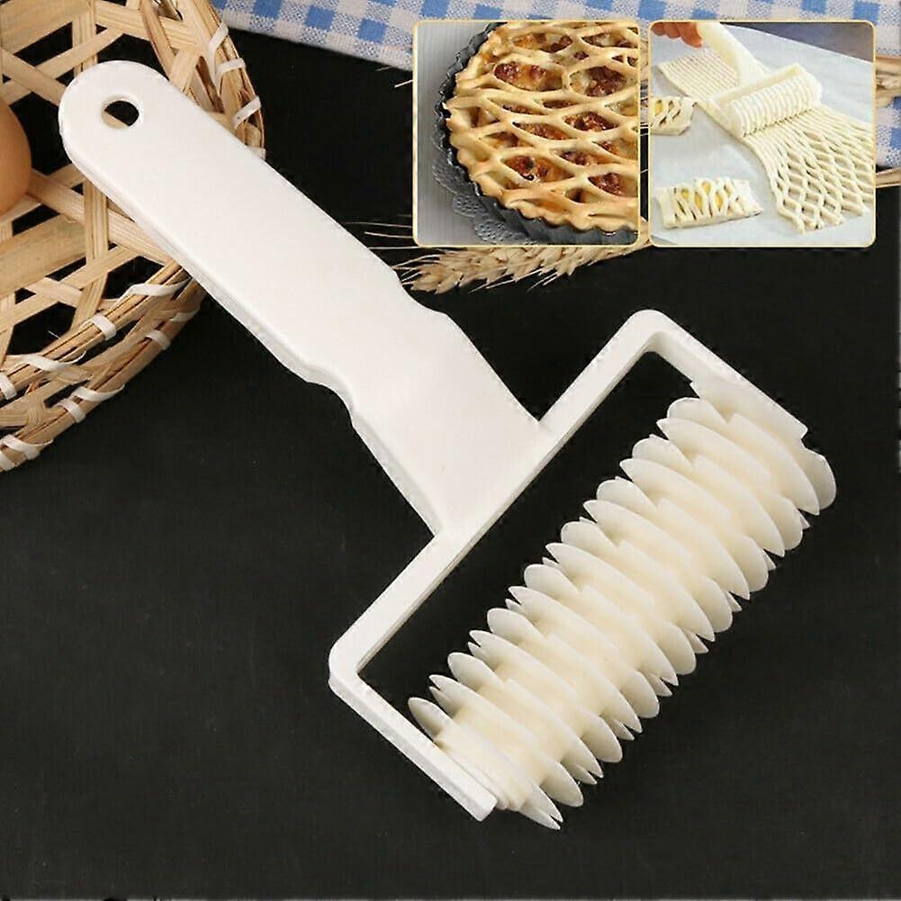 Cookie Lattice Pastry Roller Cutter for Pies Pizza Bread Dough Baking Tool (L)