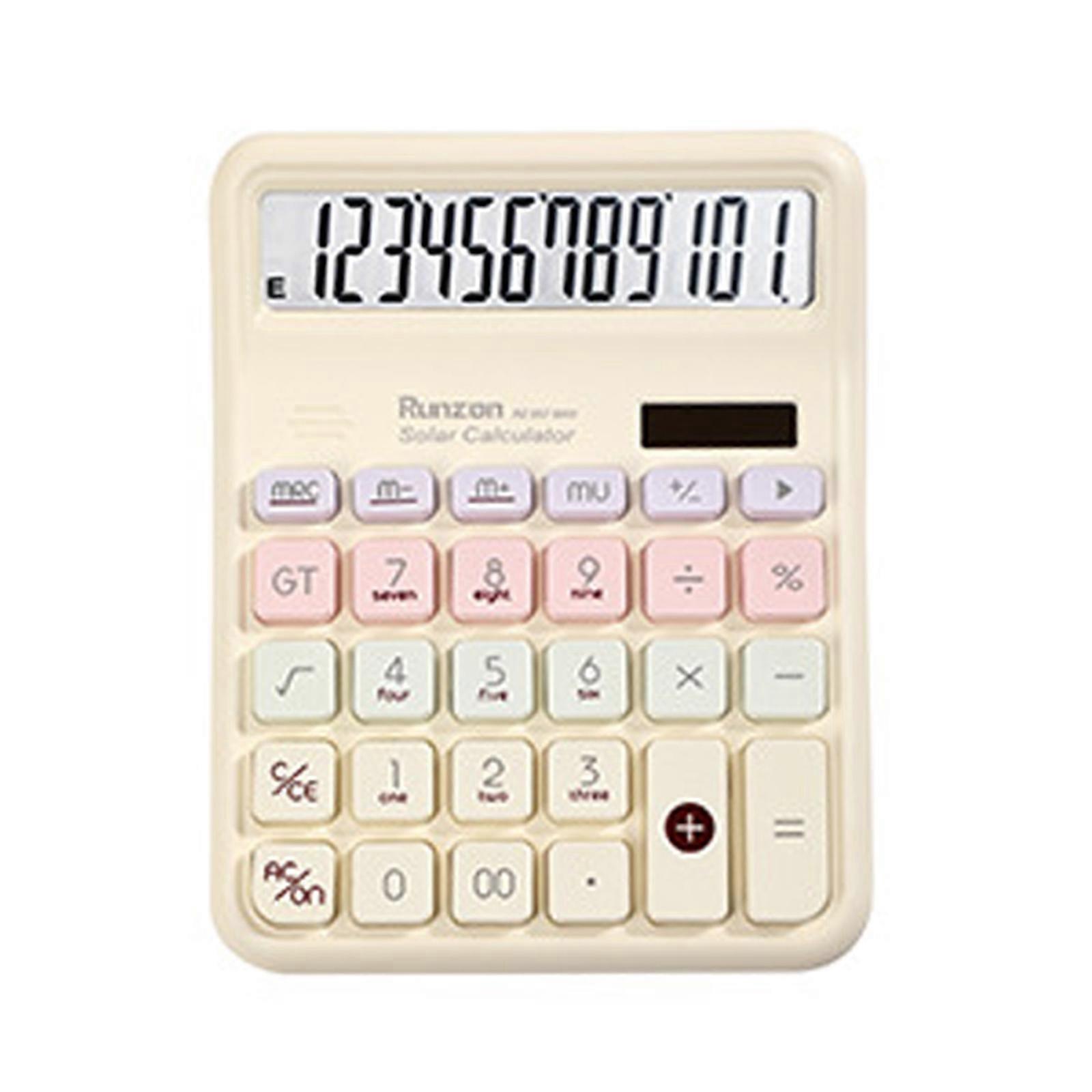 Energy Efficient Solar Calculator 12 Line Display Dynamic Dyes Comfort Keypad Permanent Plastic Building  Yellow