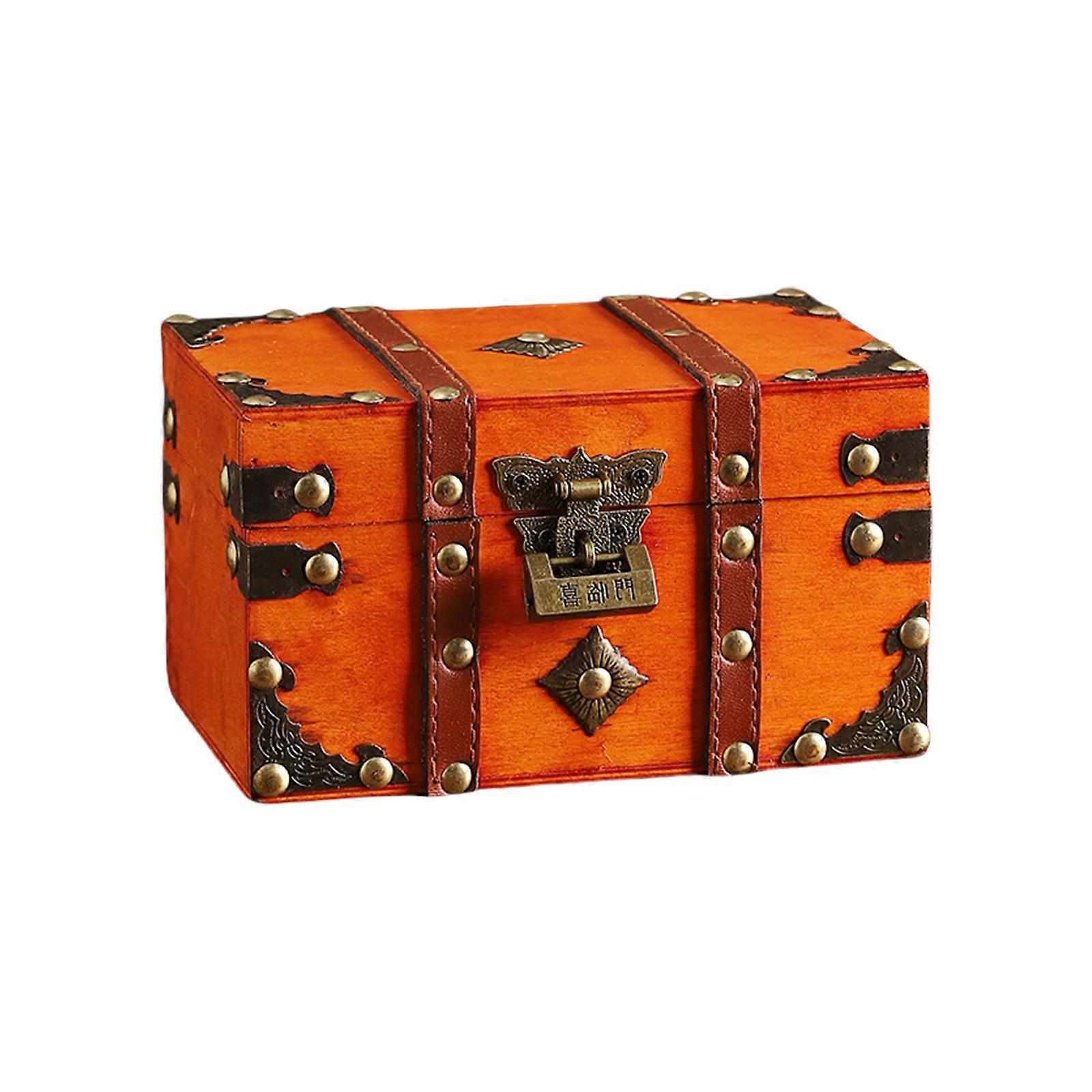 Secure Storage Box For Jewelry Documents Small Item Organization Decorative Storage Chest With Alloy Lock Multicolor