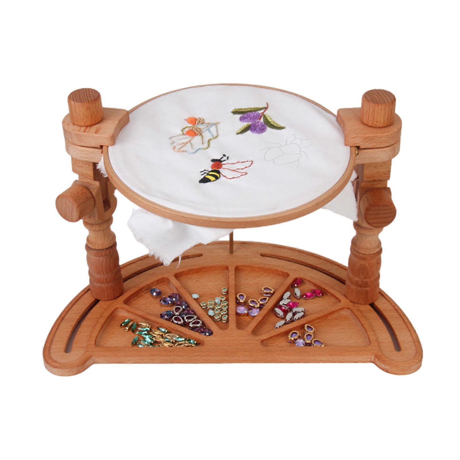 Rotating Embroidery Hoop Holder Stand, Adjustable Cross Stitching Frame Stand Handfree Embroidery Hoop Stand Multicolor