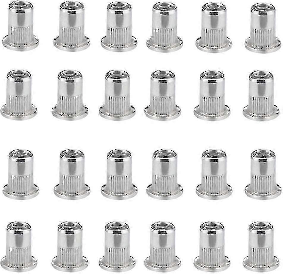 Rivet Nut 100 Pieces Rivet Nut Threaded Rivet Stainless Steel Rivet Nut Flat Head Threaded Rivet Nuts Rivet Nut Threaded Insers Nut Head Nut For House