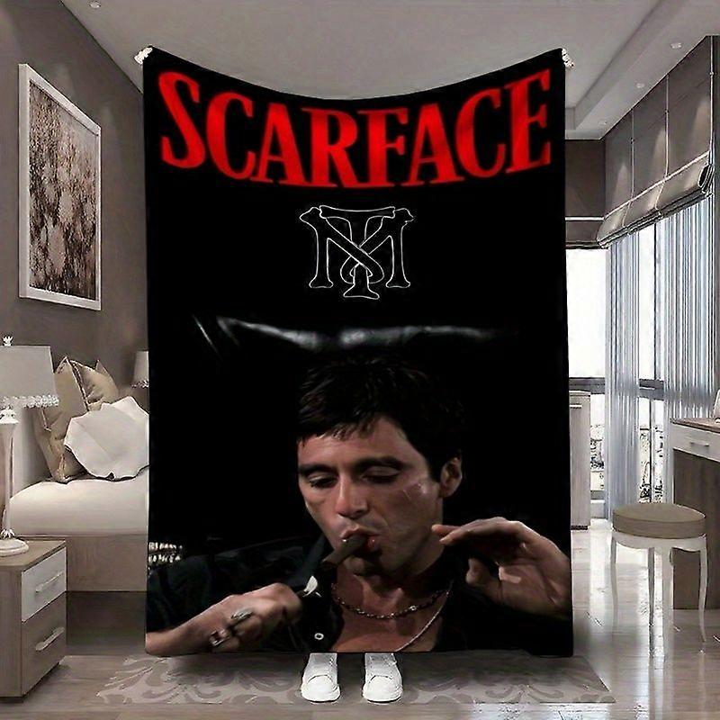 Scarface Al Pacino Themed Ultra-Soft Digital Print Fleece Blanket, Super Soft Digital Print Fleece Throw, Comfortable fo-jghds298