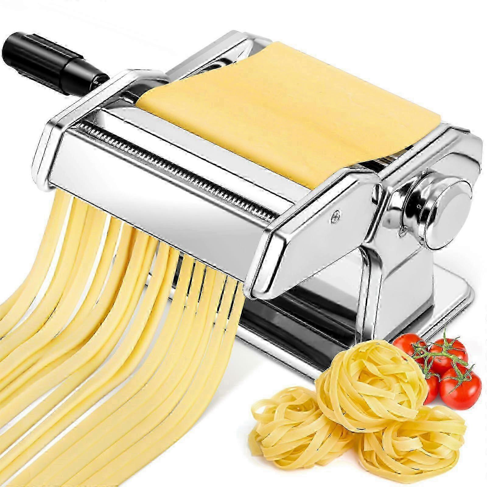 2-in-1 Pasta Maker with Adjustable Thickness Settings for Pasta and Spaghetti