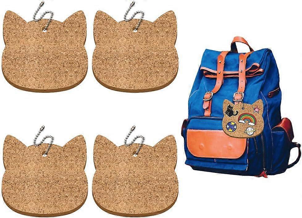 4Pcs Cat Head Enamel Pin Holder Display Board Collection with Key Chain for Bag Backpack 4.7" x 4.3" Pins Display Frame Organizer Storage to Show Uniq