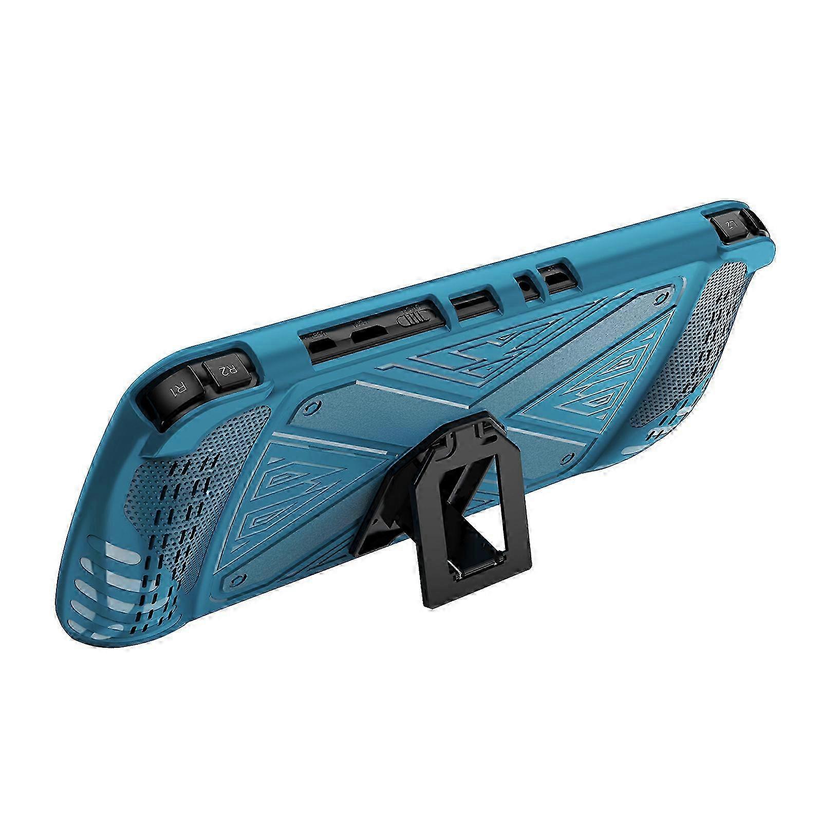 TPU Case Protective Cover, Shockproof Housing with Support Holder Stand for Subor Q900, Black/Blue