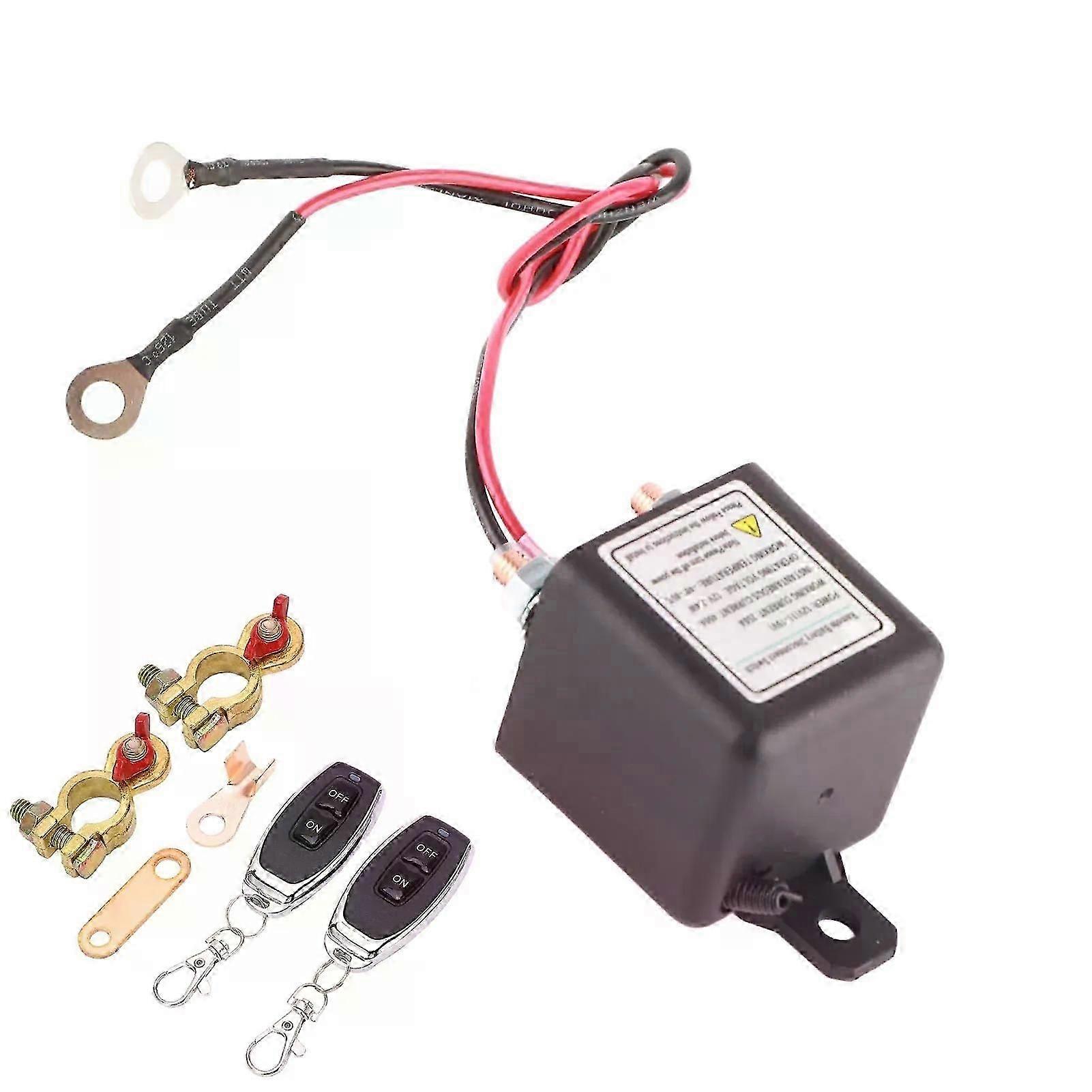 Battery Switch Relay 12V Remote Car Control Battery Disconnect Cut Off Isolator with Remote Control Anti-Theft Switch Relay