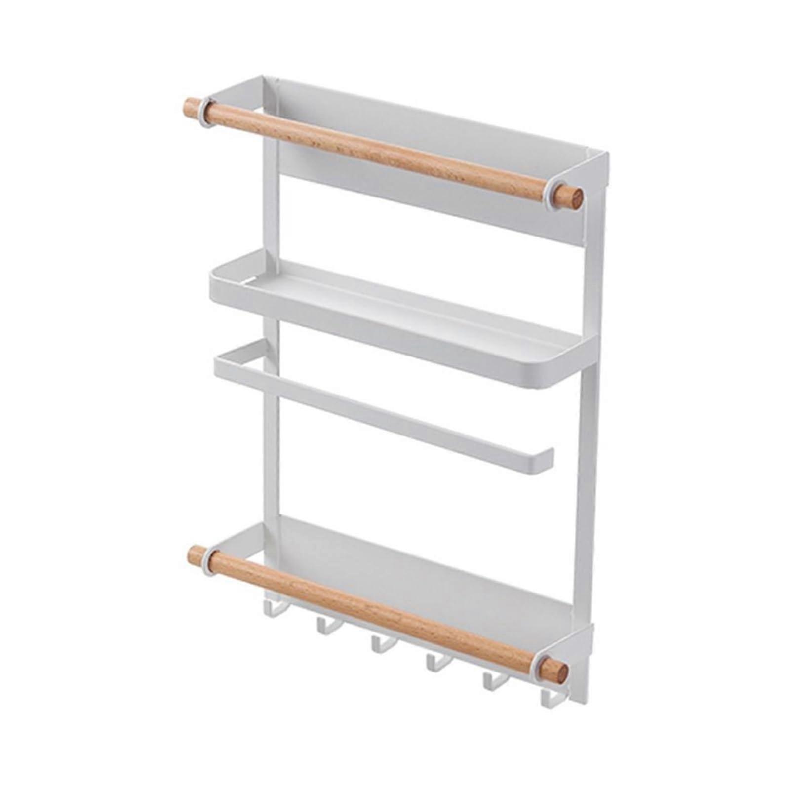 Kitchen Organizer Adjustable Spice Rack Shelf MultiPurpose DoubleLayer Storage (White)