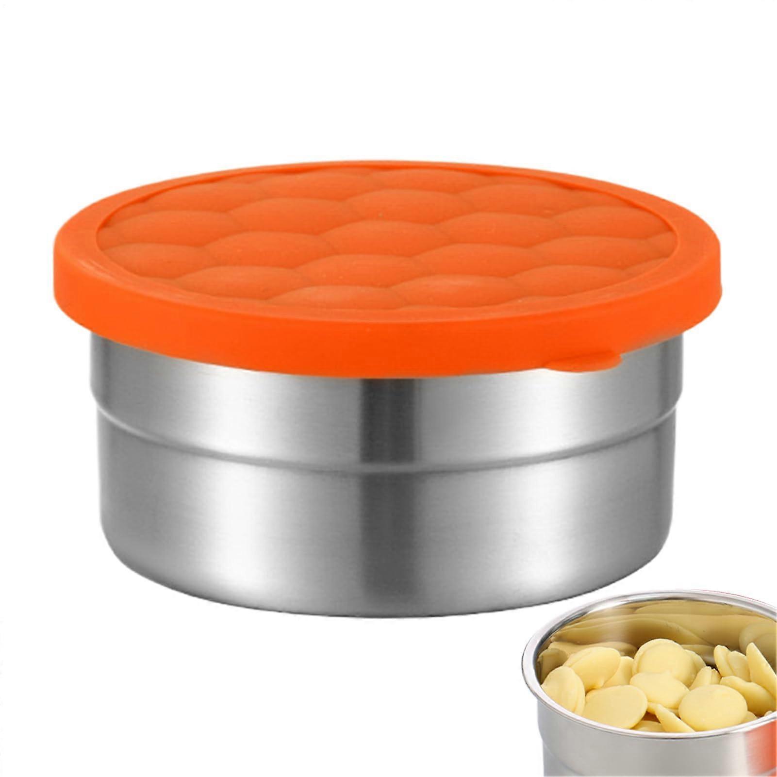 Toddler Snack Containers Stainless Steel Leakproof Stackable Snack Boxes Circle Model 900 Milliliter Capacity