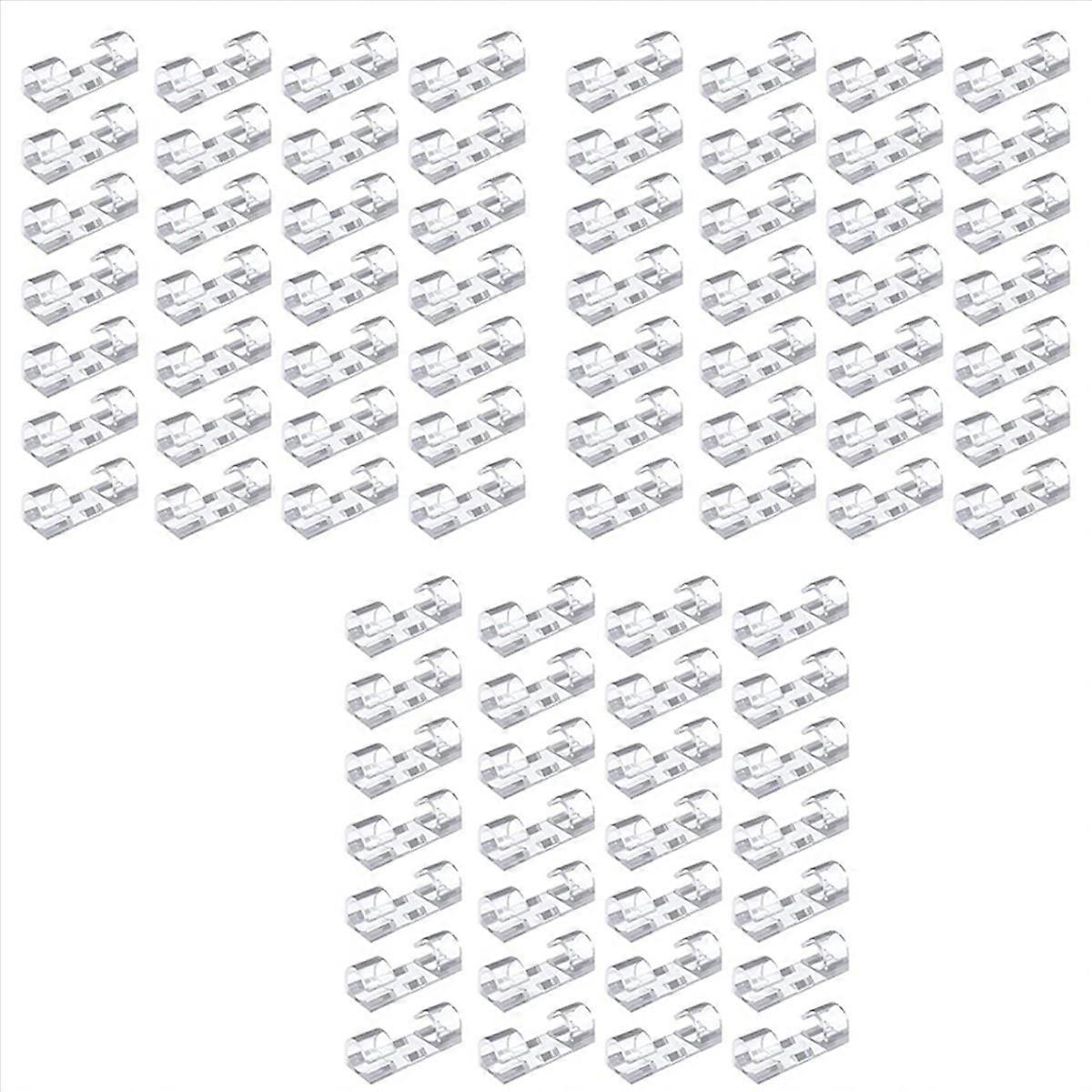 100PCS Cable Clips Cable Tidy Wire Holder Organiser Transparent