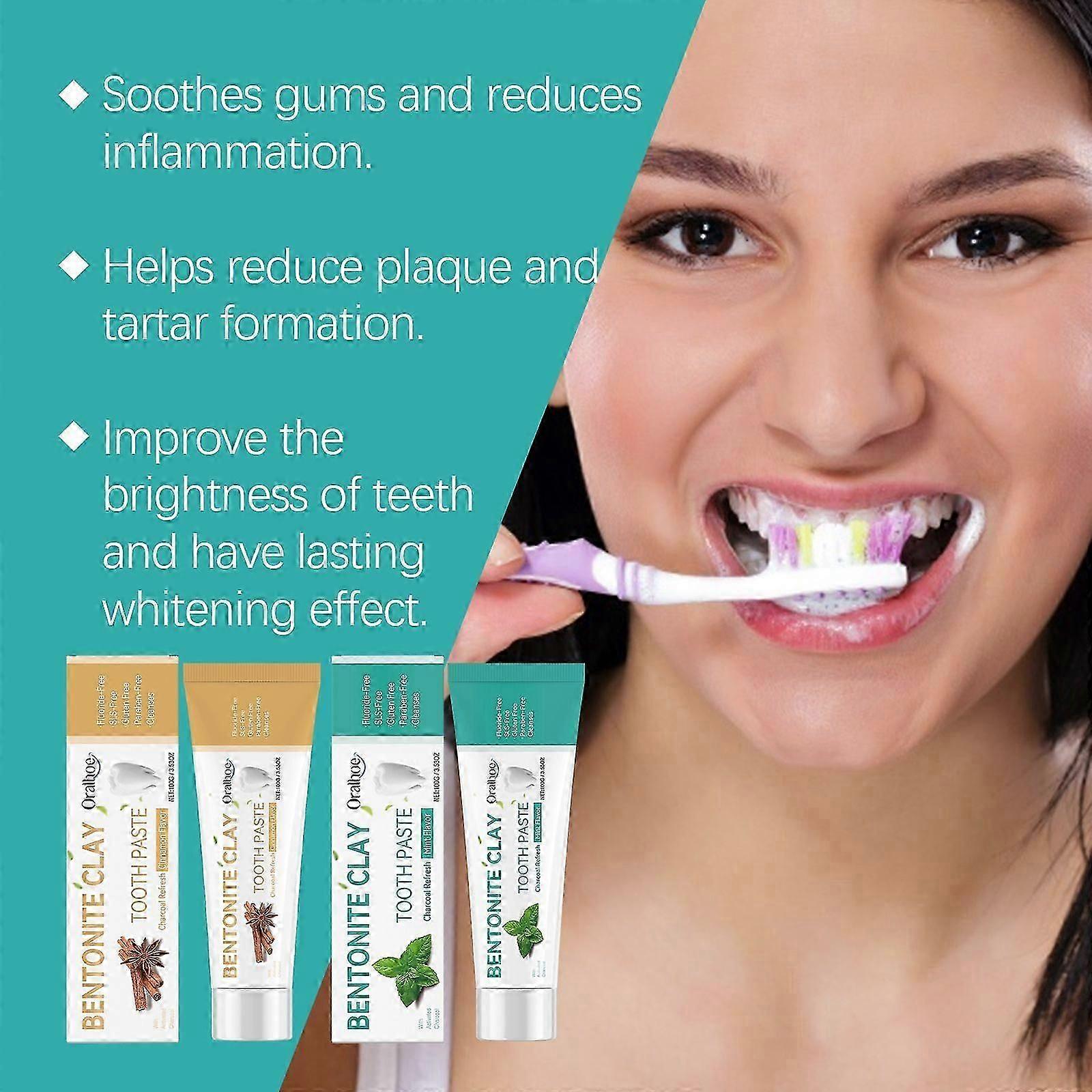 Peppermint Volcanic Ash Toothpaste - Natural Stain Remover with Charcoal