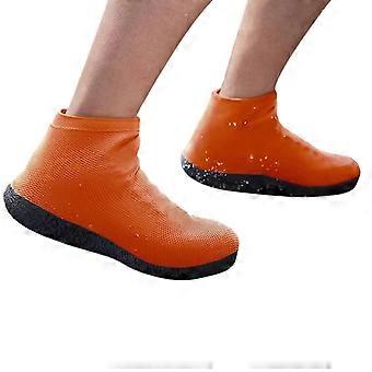 Adult Waterproof Shoe Covers High Elastic Overshoes for Various Weather Protection in Rain Snow and Wet Conditions  Orange XL