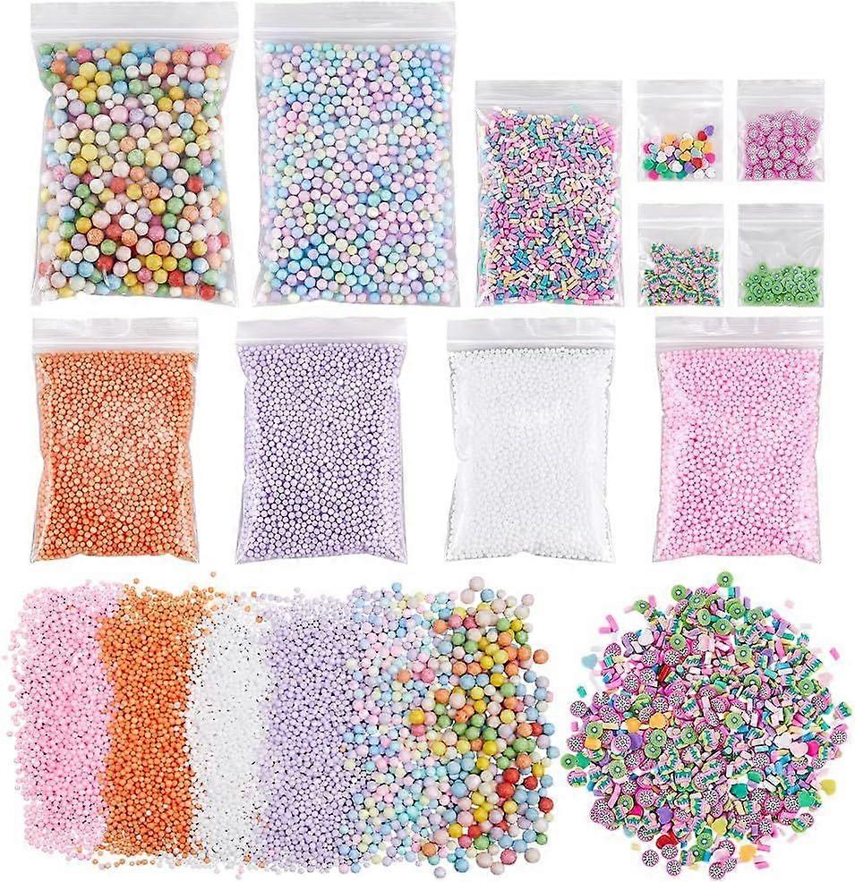 38G Small Color Foam Beads Mini Foam Balls Rainbow Assorted Tiny Smooth Round Ball Craft Bead Filling Accessories for Art Vase Filler Bean Bag Crafts 