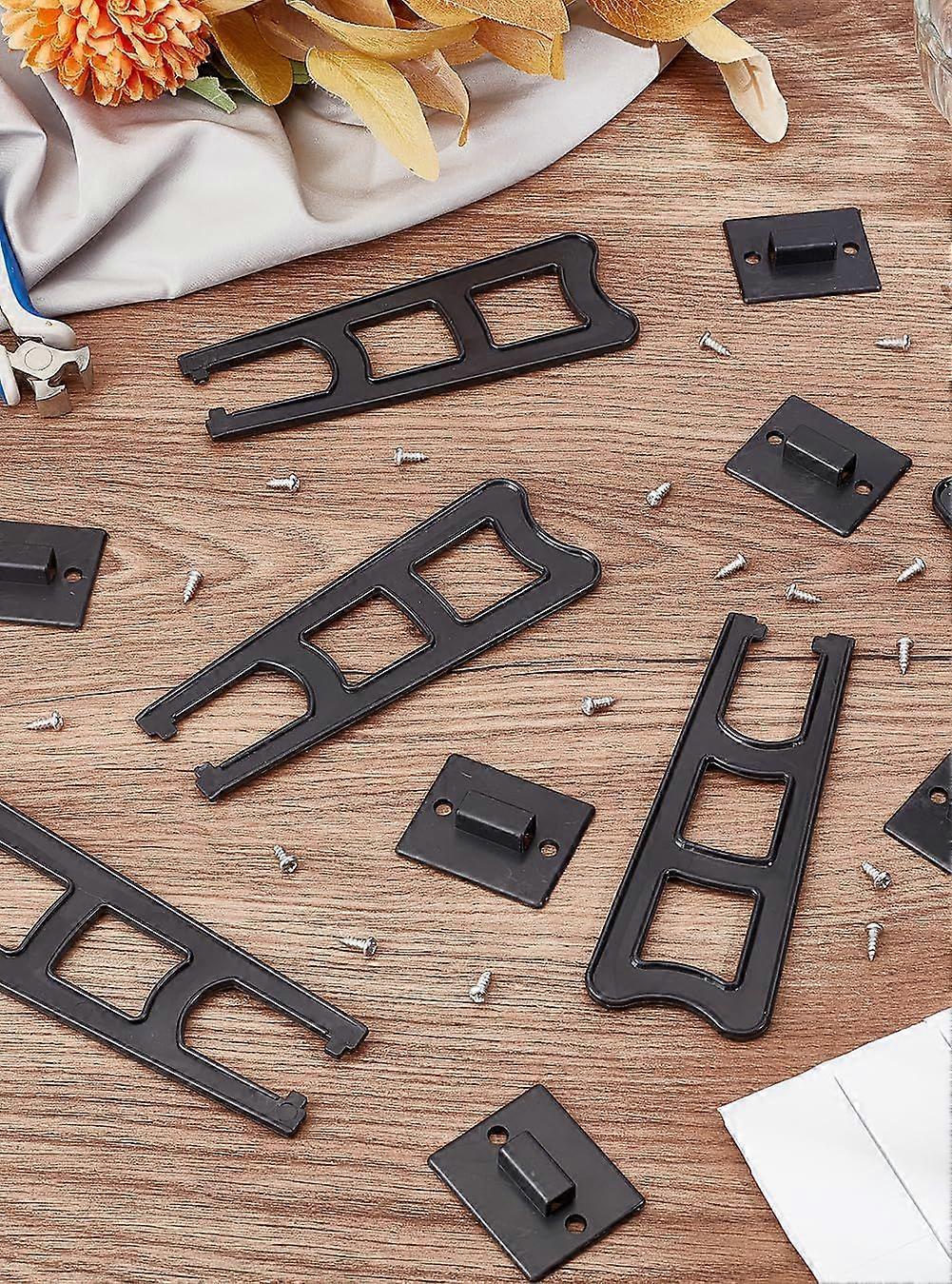 12 Sets Picture Frame Back Easel Back Plastic Photo Frame Easel Back Stand Picture Frame Easel Back Resin Photo Frame Holder Set with Iron Screws Spon