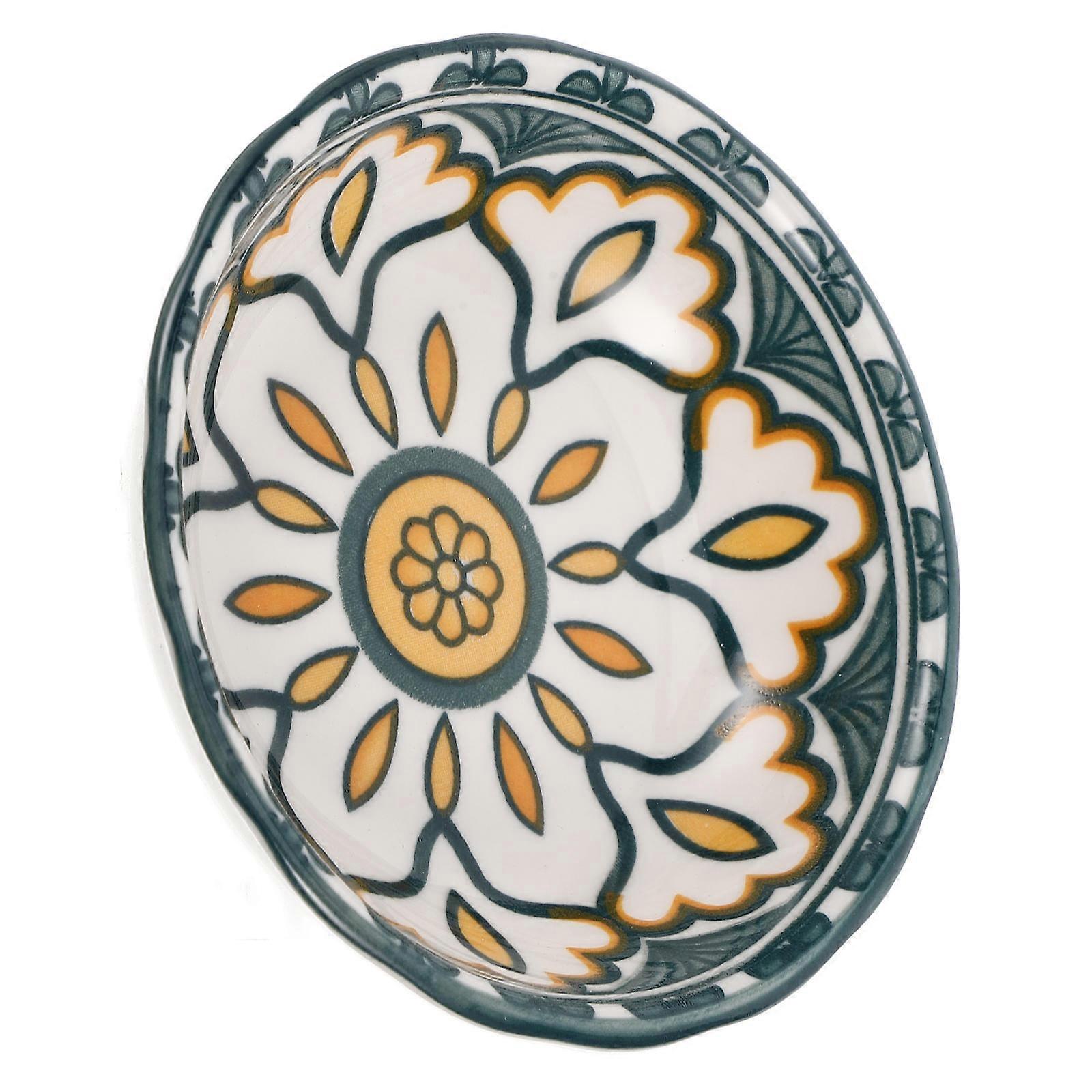 Yellow Ceramic Sauce Appetizer Plate for Condiments Small Dipping Plate