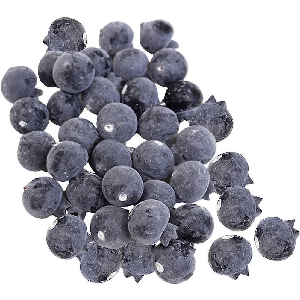 Simulation Blueberry Models Foam Blueberry for Decor 60Pcs Navy Color