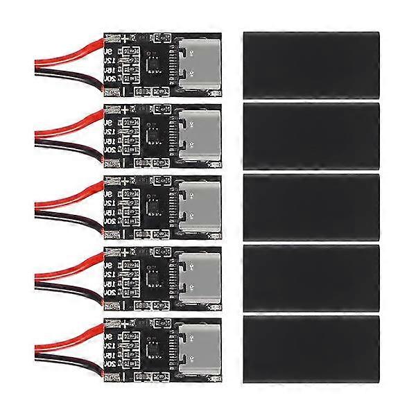 5 PCS Type-C PD3.0 QC Trigger Board USB-C PD QC 5V 9V 12V 15V 20V DC Fixed Voltage Power Trigger Module with Case
