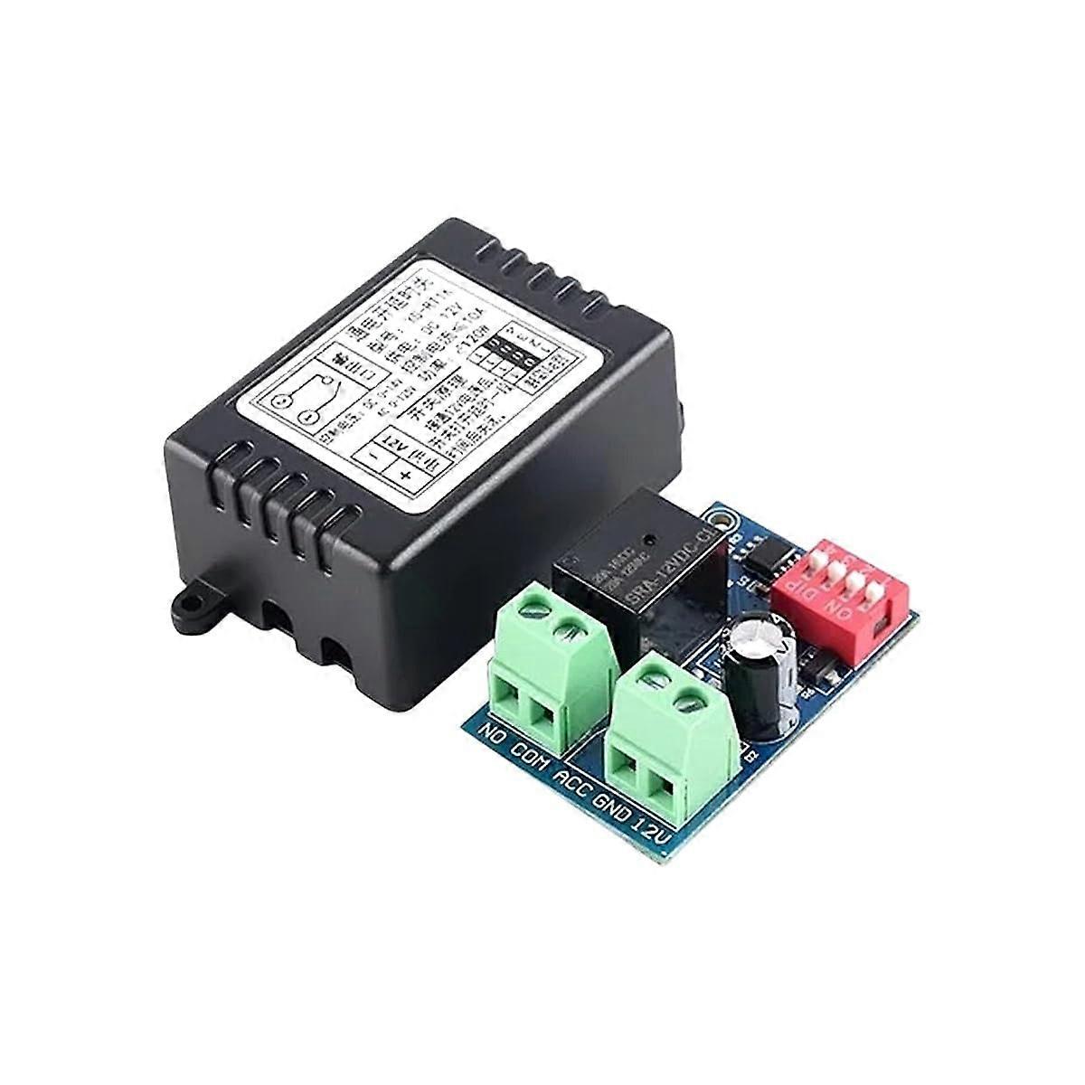 12V Delay Relay Module Compatible with Car Electronics, Adjustable Delay-Off Timer, Wide Use