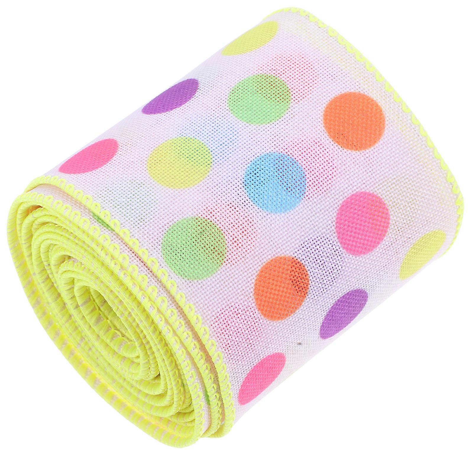 Easter Ribbon Gift Wrap Burlap Ribbon Roll for Crafting 1 Roll